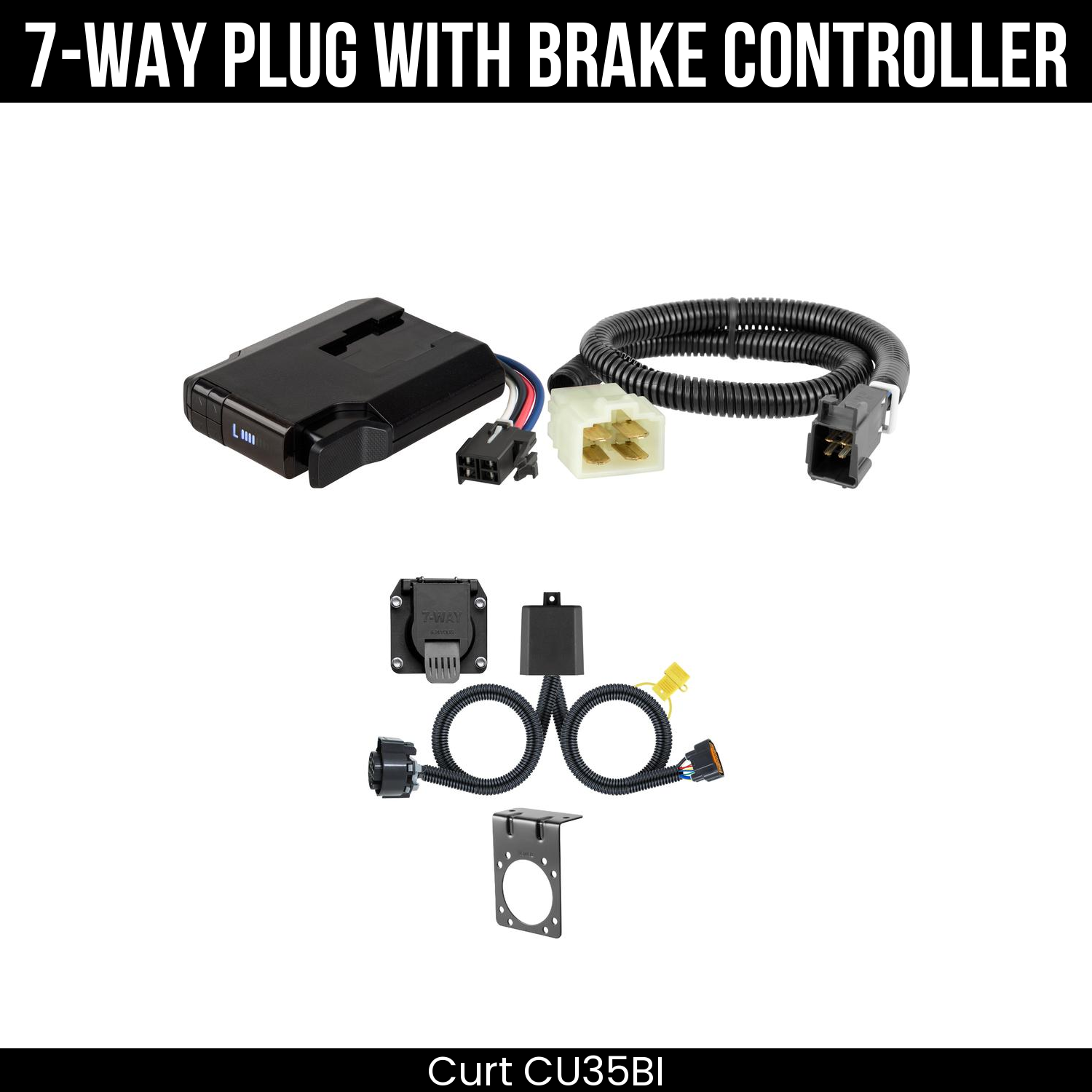 Trailer Wiring 7-Way Plug w/ Bracket , Venturer Brake Control