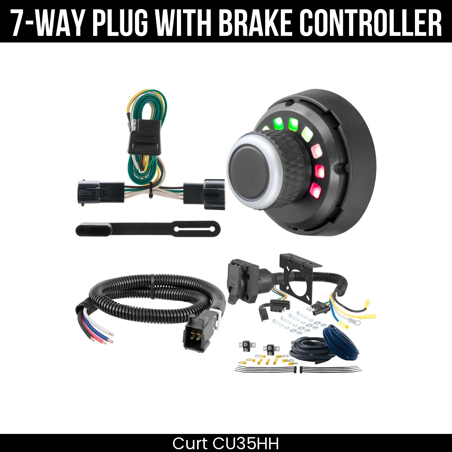 Trailer Wiring 7-Way Plug w/ Bracket , Spectrum Brake Control