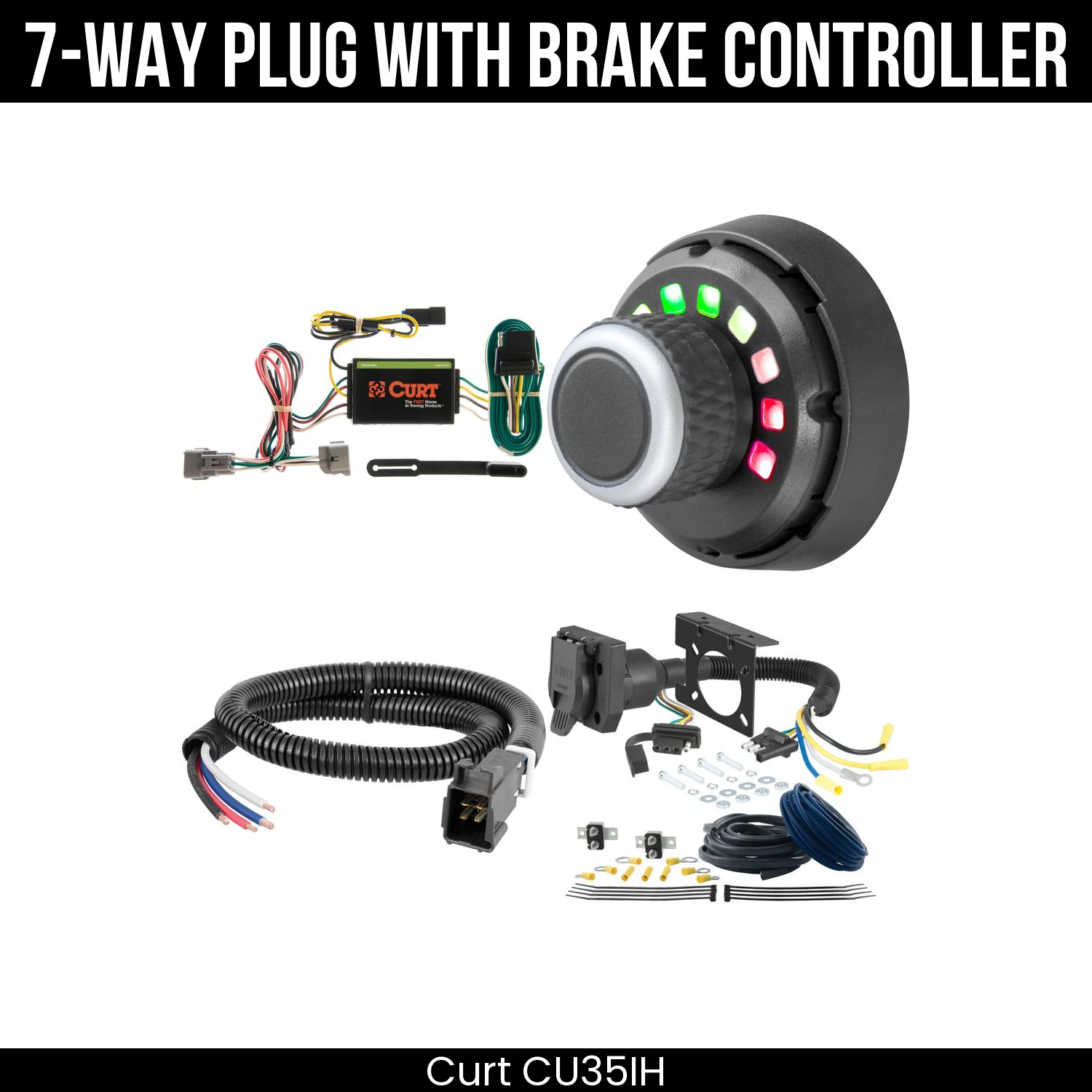 Trailer Wiring 7-Way Plug w/ Bracket , Spectrum Brake Control