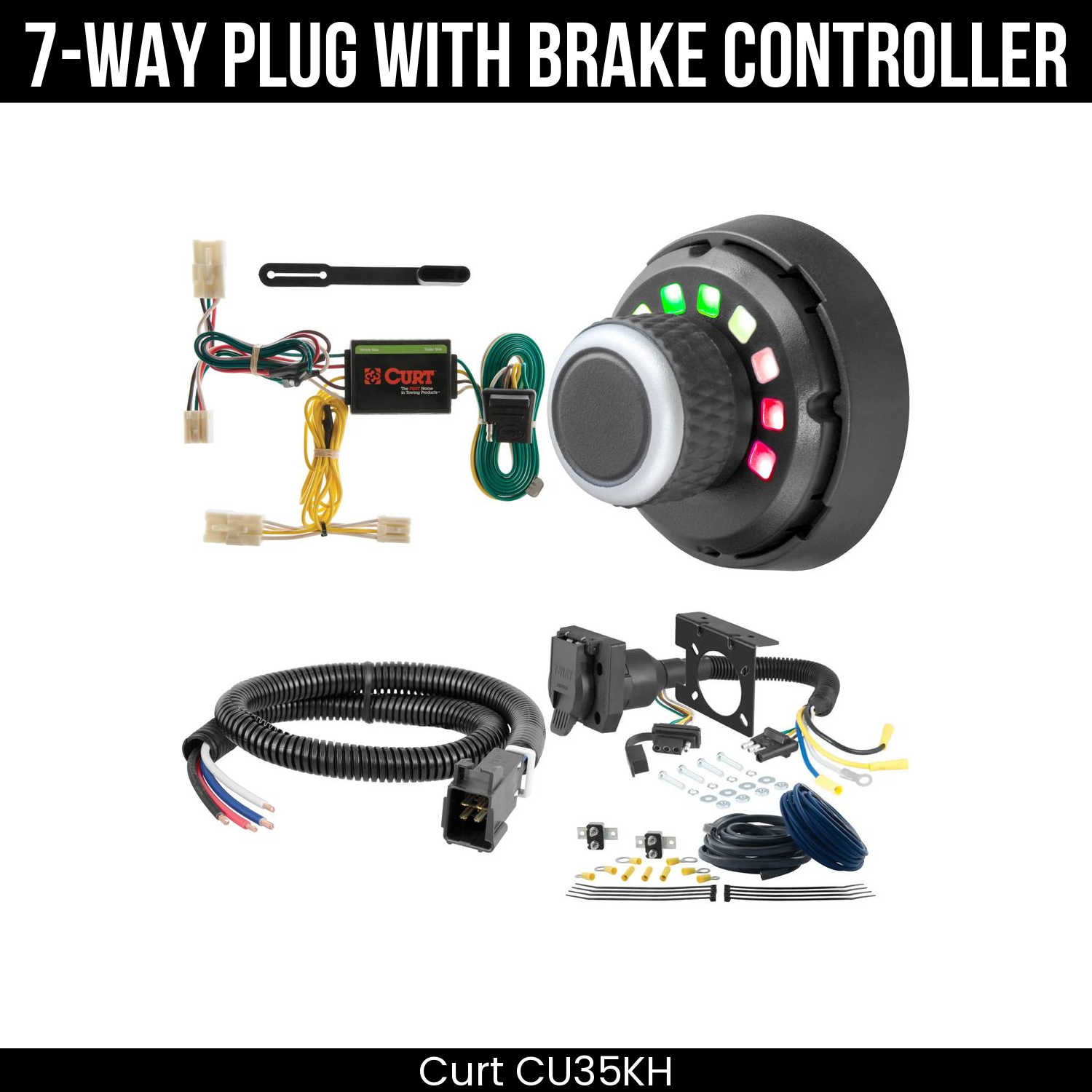 Trailer Wiring 7-Way Plug w/ Bracket , Spectrum Brake Control