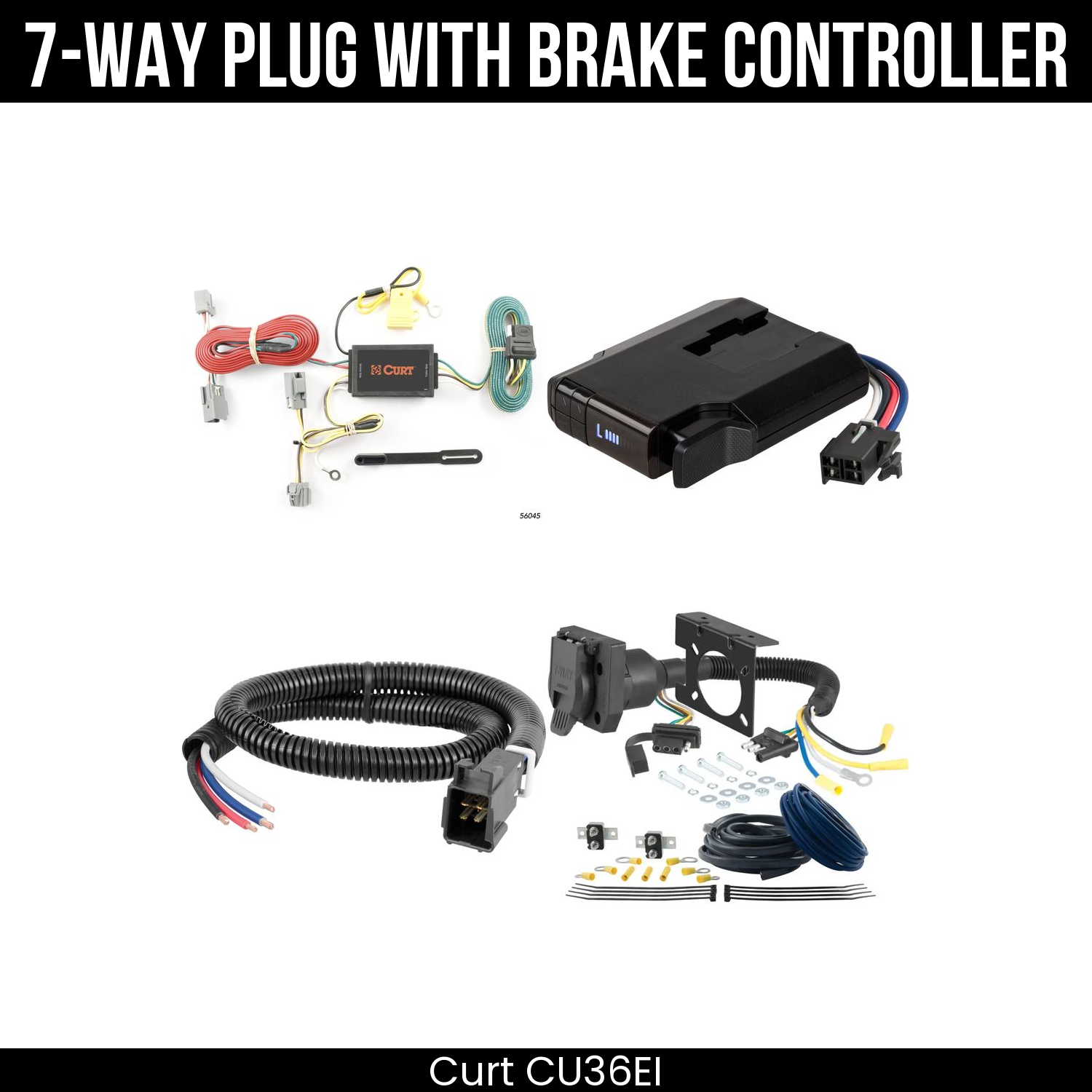 Trailer Wiring 7-Way Plug w/ Bracket , Venturer Brake Control