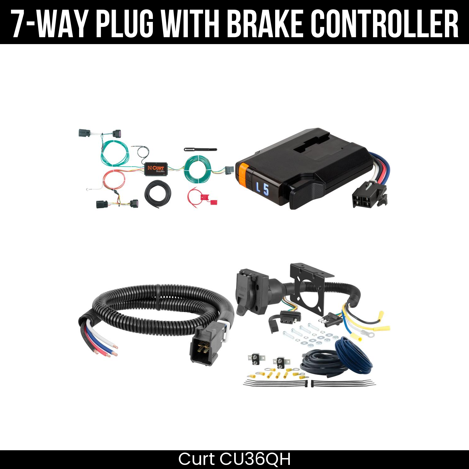 Trailer Wiring 7-Way Plug w/ Bracket , Discovery Next Brake Control