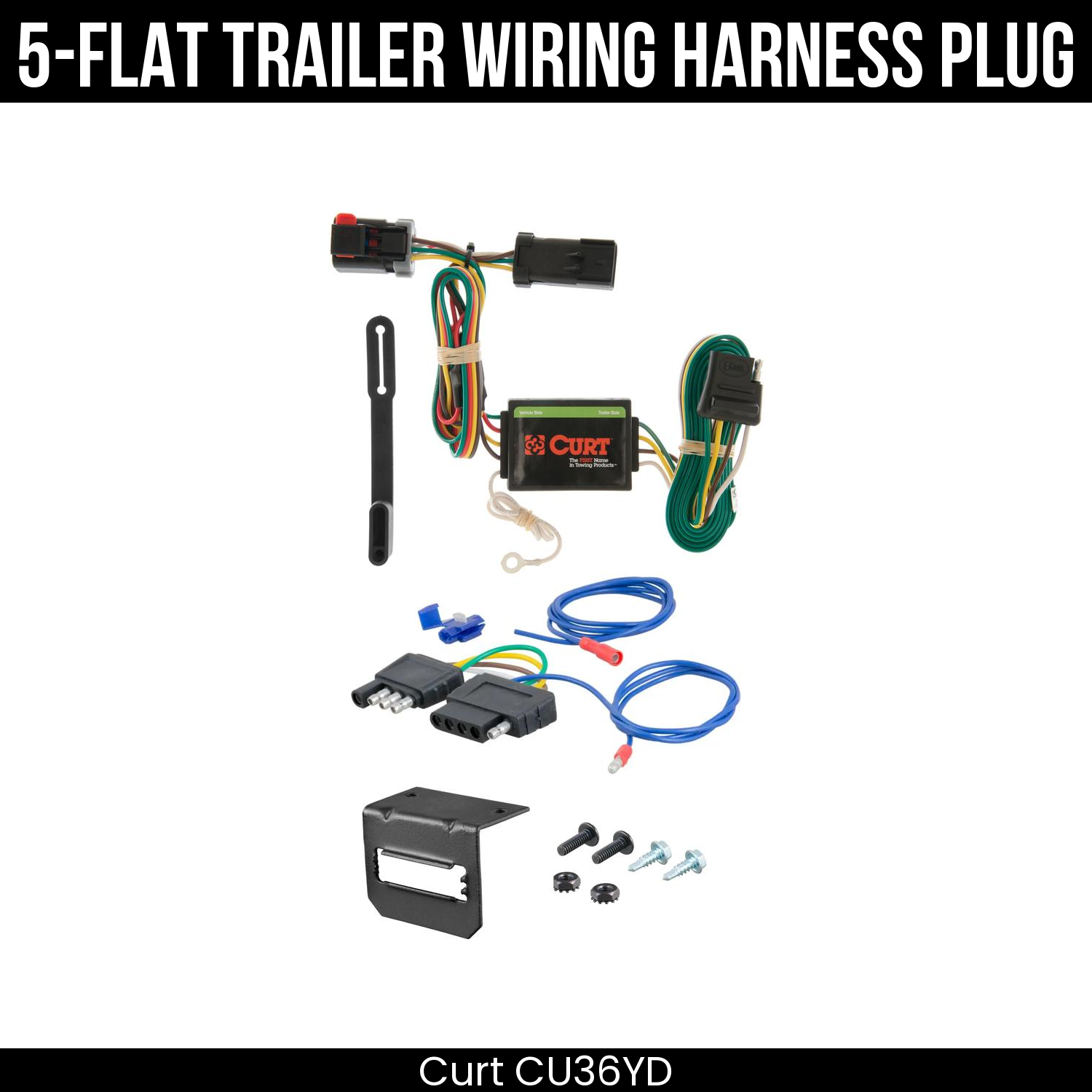 Trailer Wiring 5-Flat Plug w/ Bracket