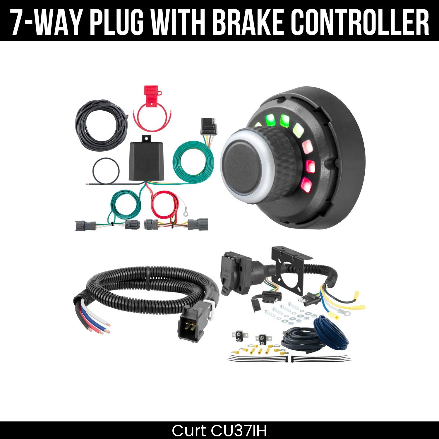 Trailer Wiring 7-Way Plug w/ Bracket , Spectrum Brake Control