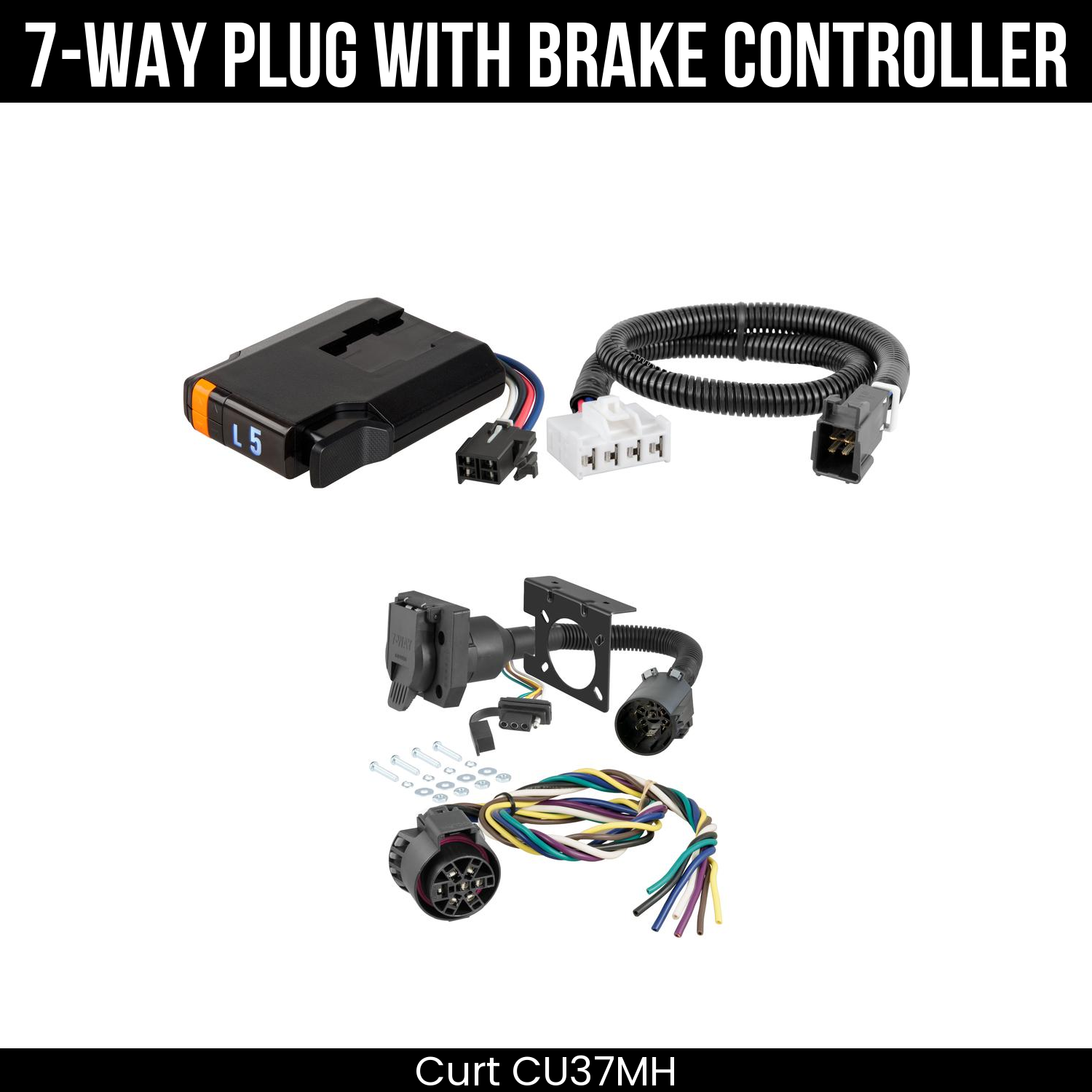 Trailer Wiring 7-Way Plug w/ Bracket , Discovery Next Brake Control