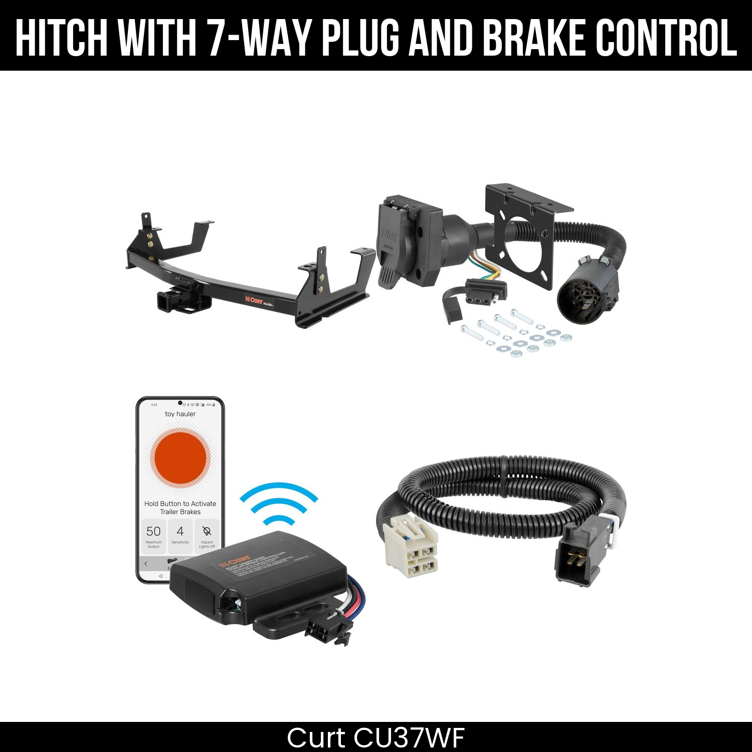 Trailer Hitch , 7-Way , Echo Under-Dash Brake Control