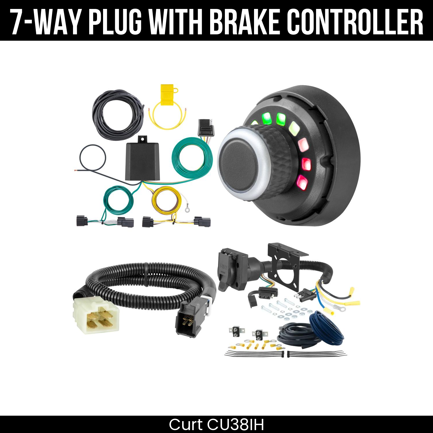Trailer Wiring 7-Way Plug w/ Bracket , Spectrum Brake Control