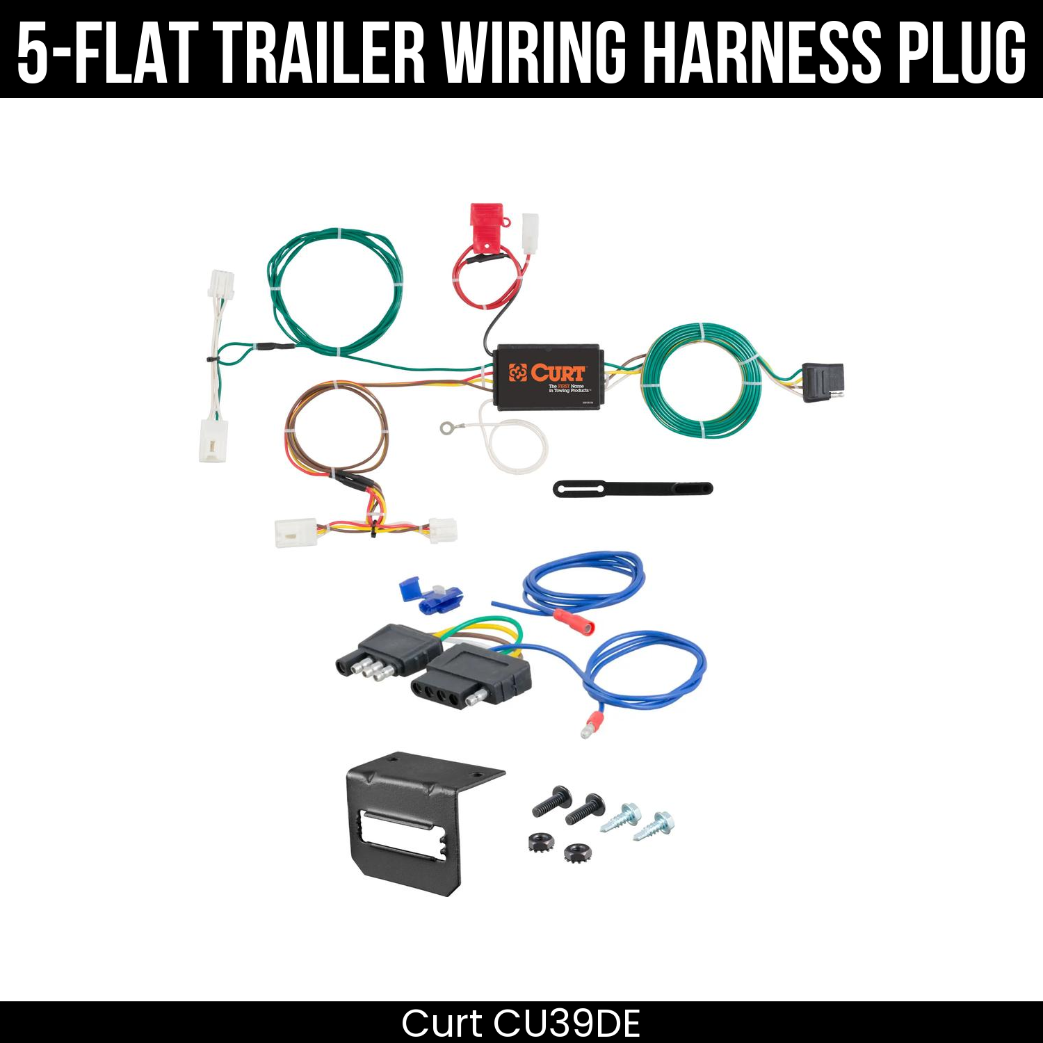 Trailer Wiring 5-Flat Plug w/ Bracket