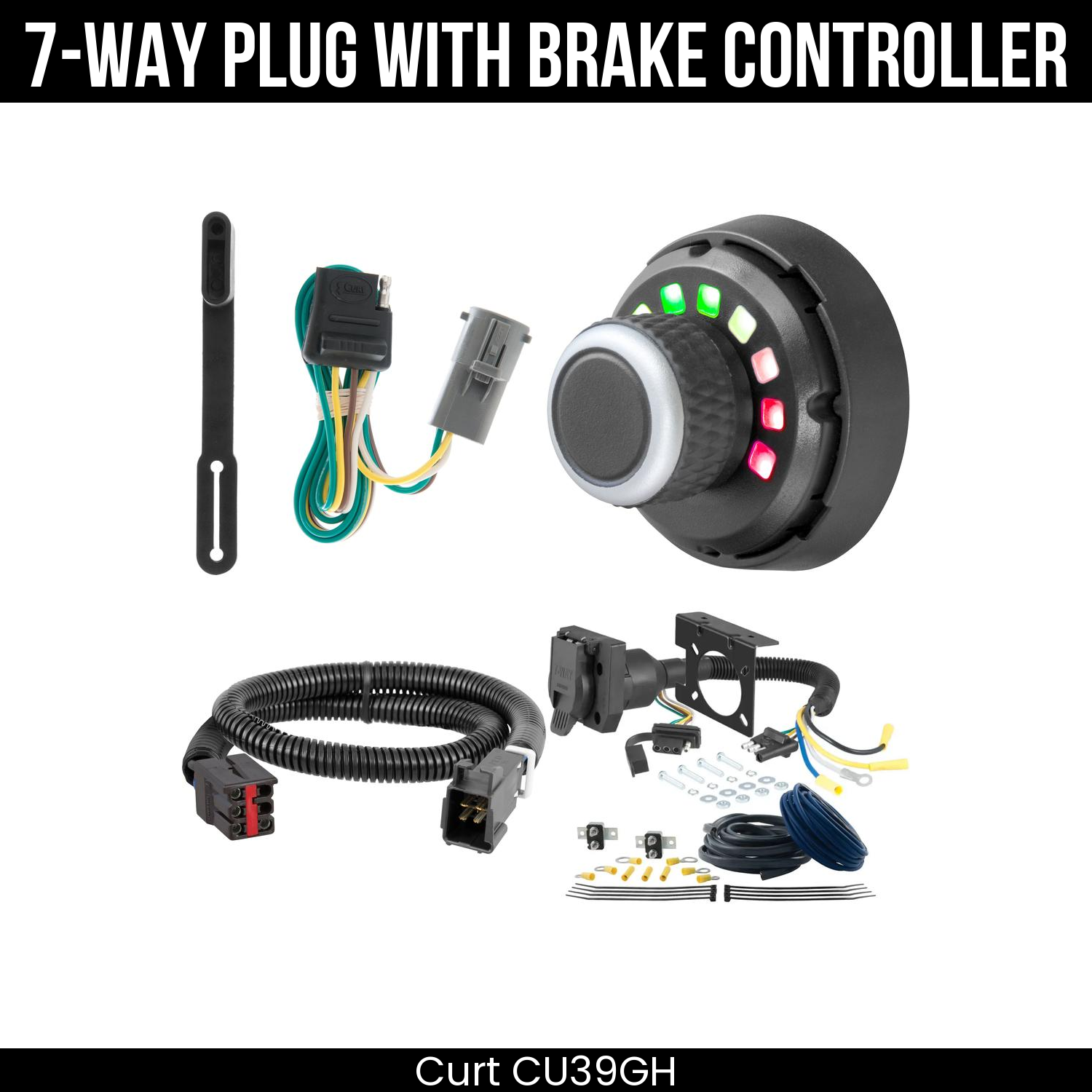 Trailer Wiring 7-Way Plug w/ Bracket , Spectrum Brake Control