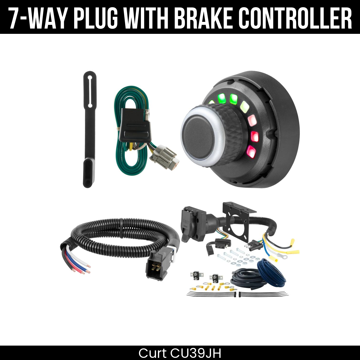 Trailer Wiring 7-Way Plug w/ Bracket , Spectrum Brake Control