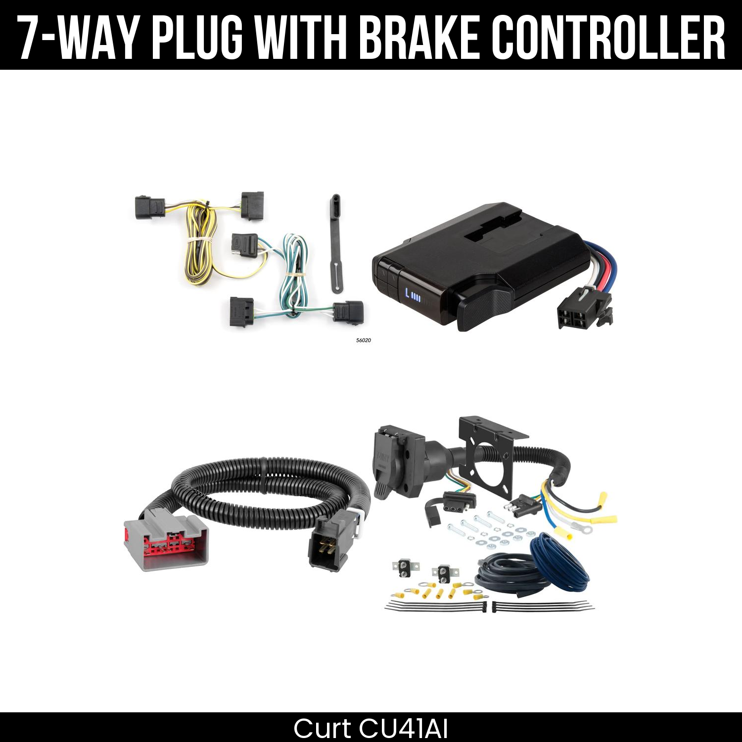 Trailer Wiring 7-Way Plug w/ Bracket , Venturer Brake Control