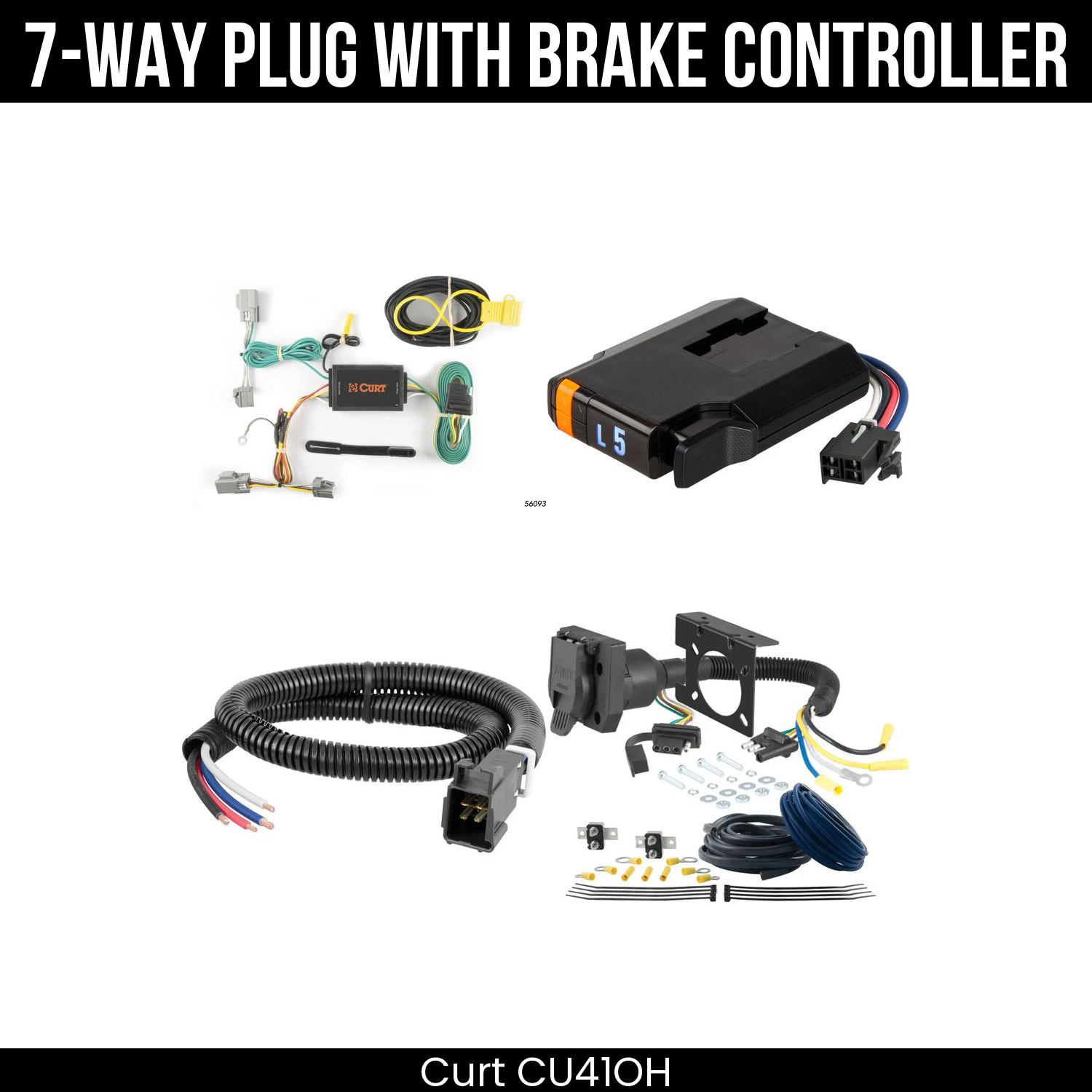 Trailer Wiring 7-Way Plug w/ Bracket , Discovery Next Brake Control