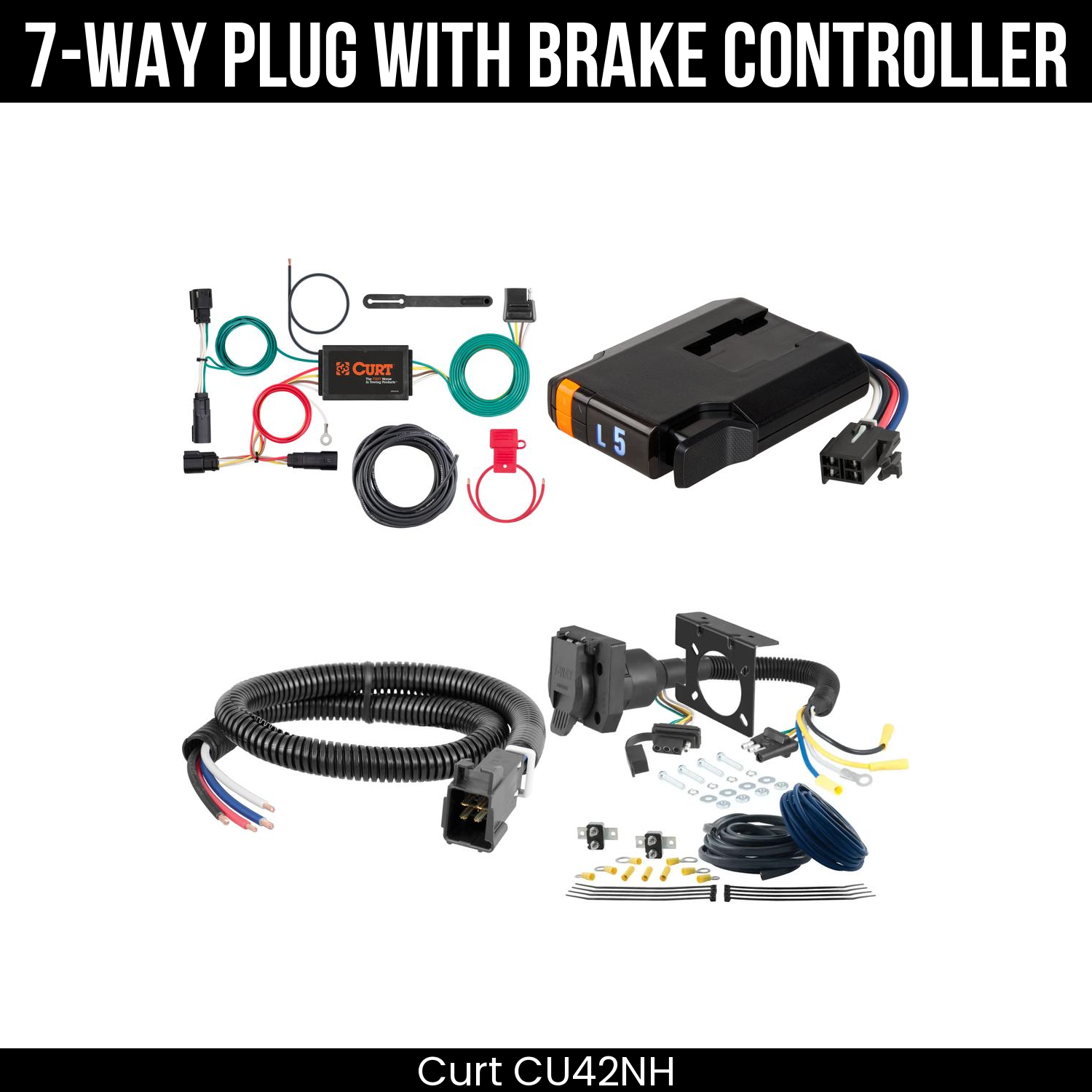 Trailer Wiring 7-Way Plug w/ Bracket , Discovery Next Brake Control