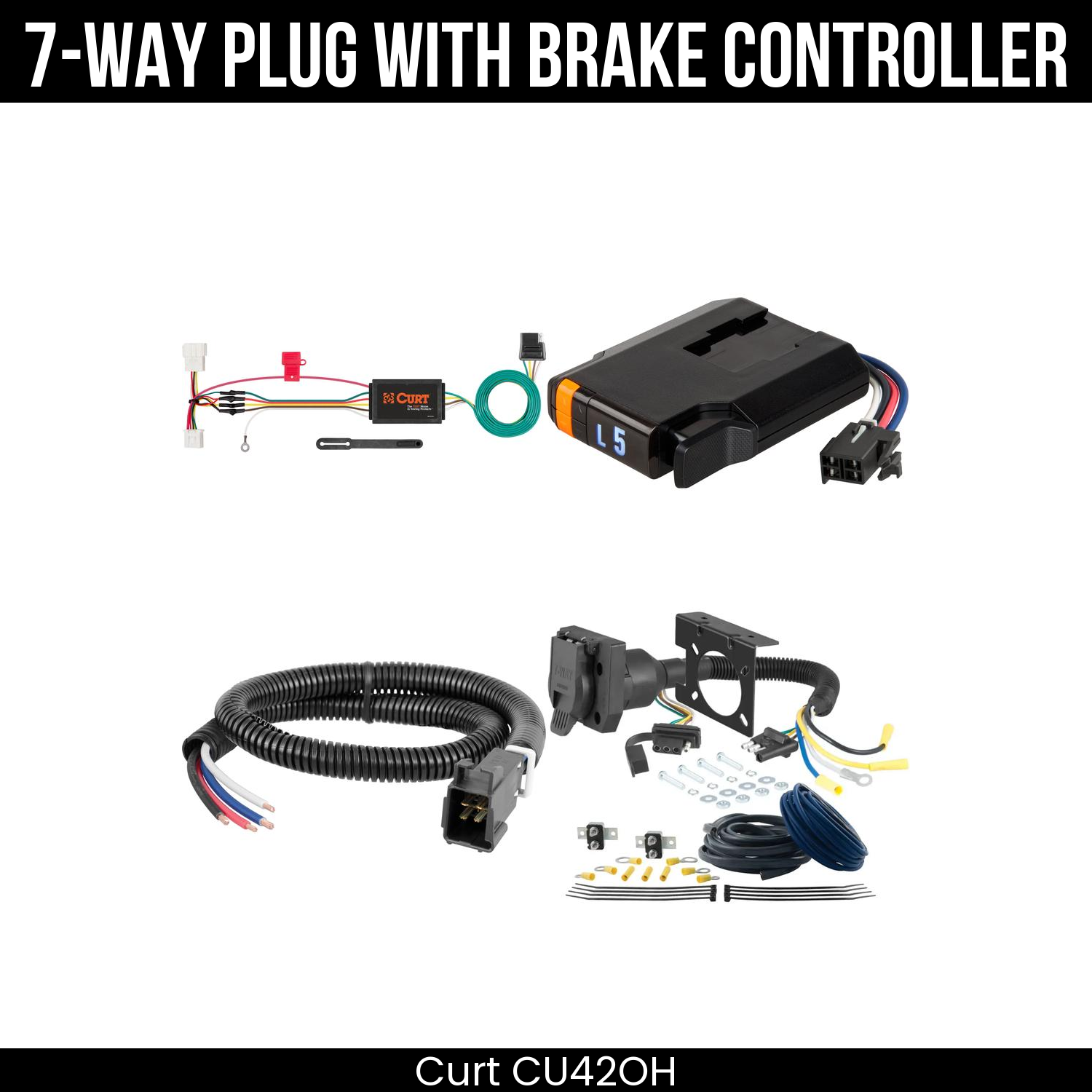 Trailer Wiring 7-Way Plug w/ Bracket , Discovery Next Brake Control