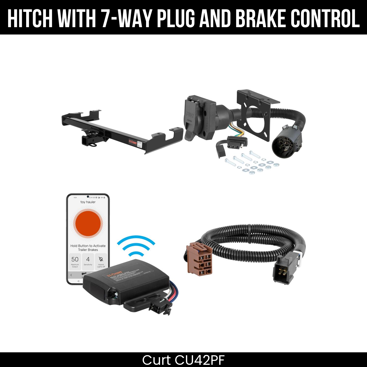 Trailer Hitch , 7-Way , Echo Under-Dash Brake Control