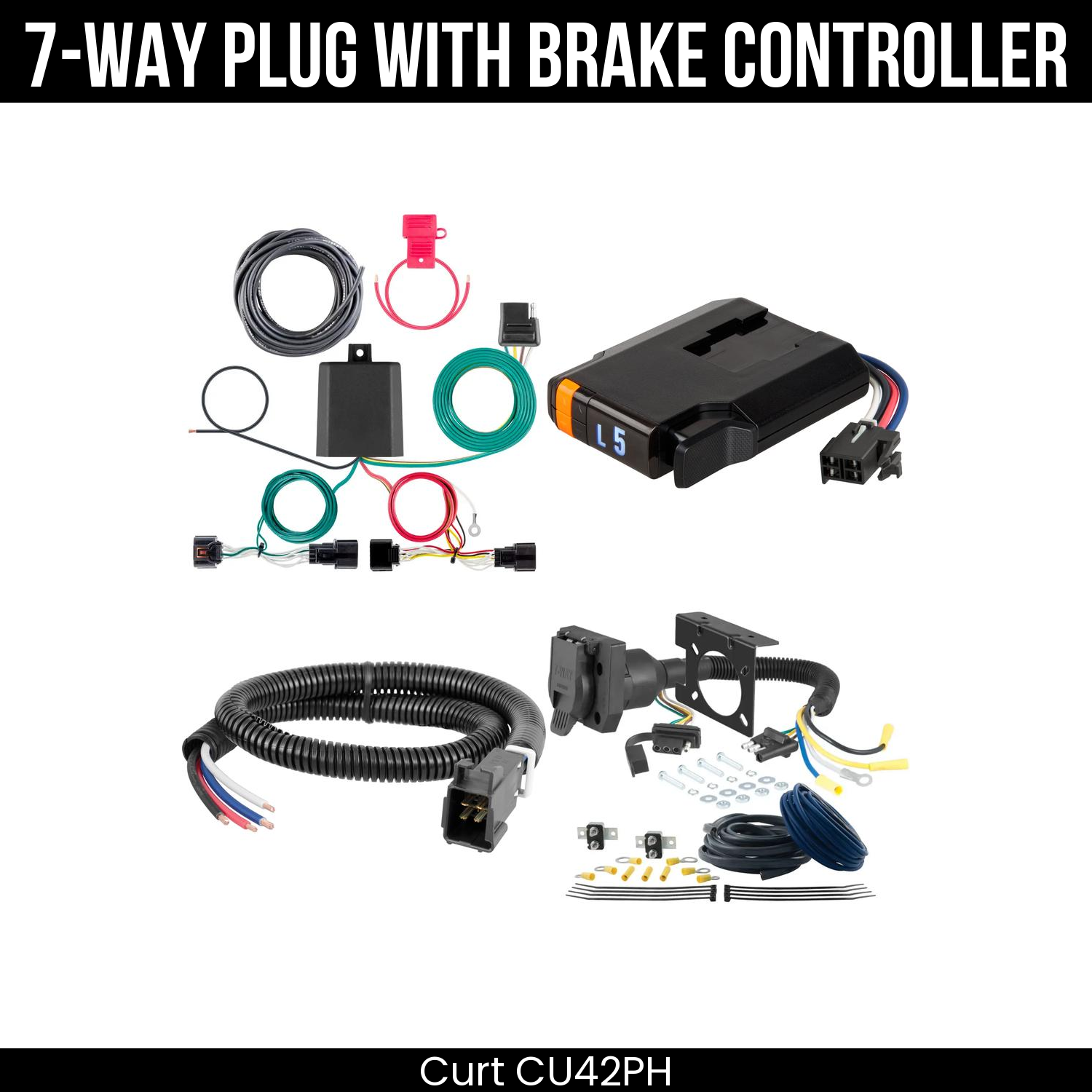 Trailer Wiring 7-Way Plug w/ Bracket , Discovery Next Brake Control