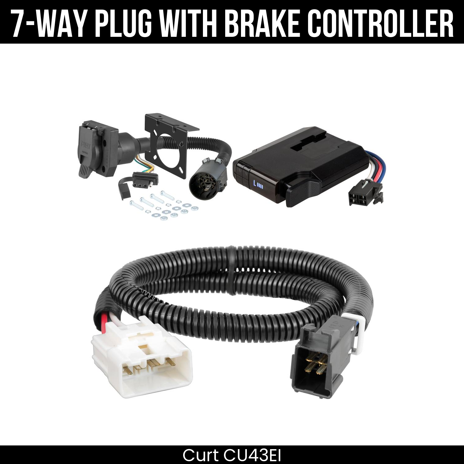 Trailer Wiring 7-Way Plug w/ Bracket , Venturer Brake Control