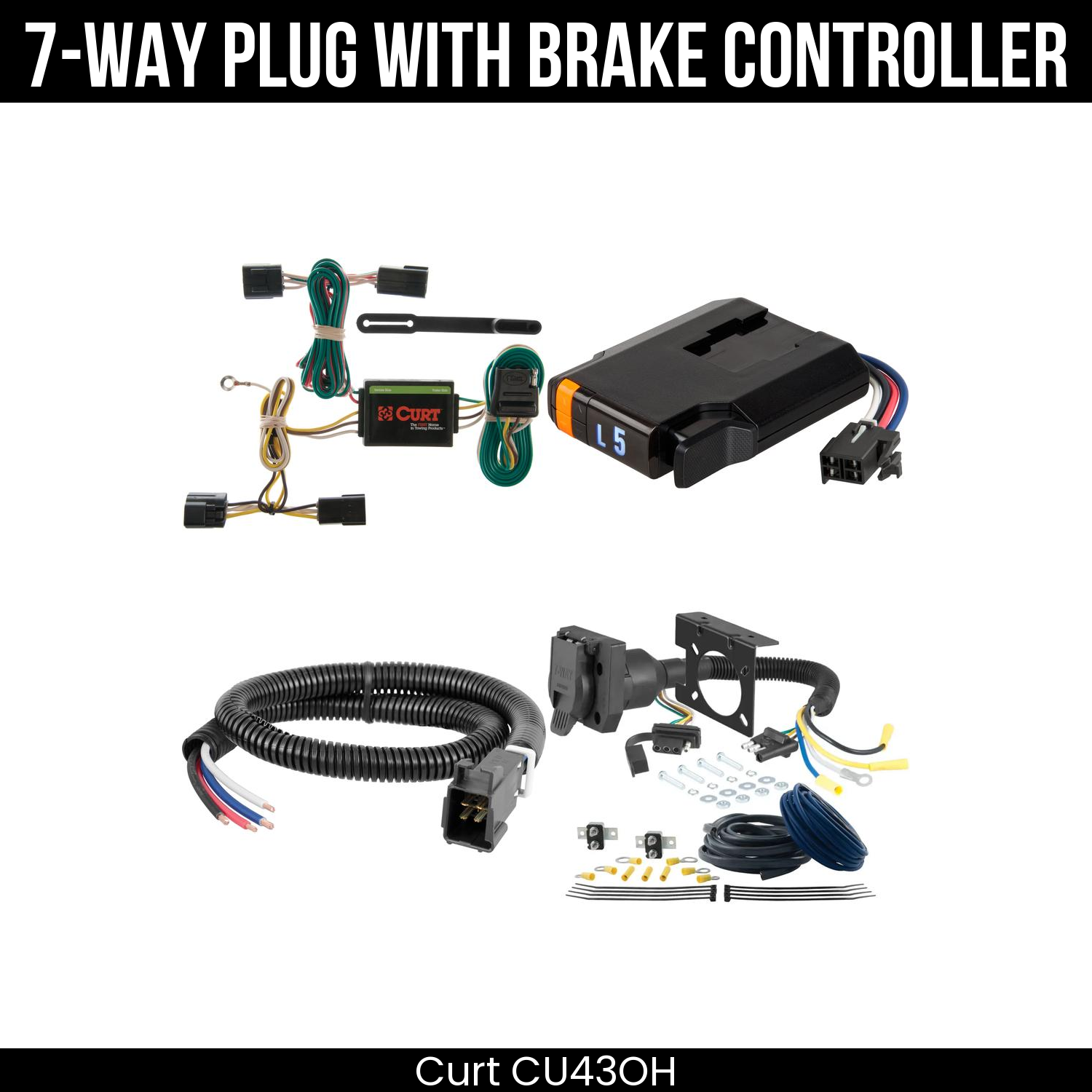 Trailer Wiring 7-Way Plug w/ Bracket , Discovery Next Brake Control