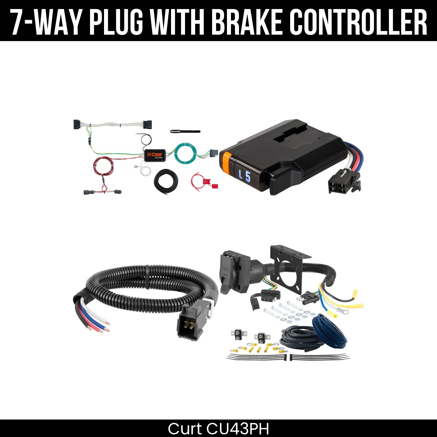 Trailer Wiring 7-Way Plug w/ Bracket , Discovery Next Brake Control