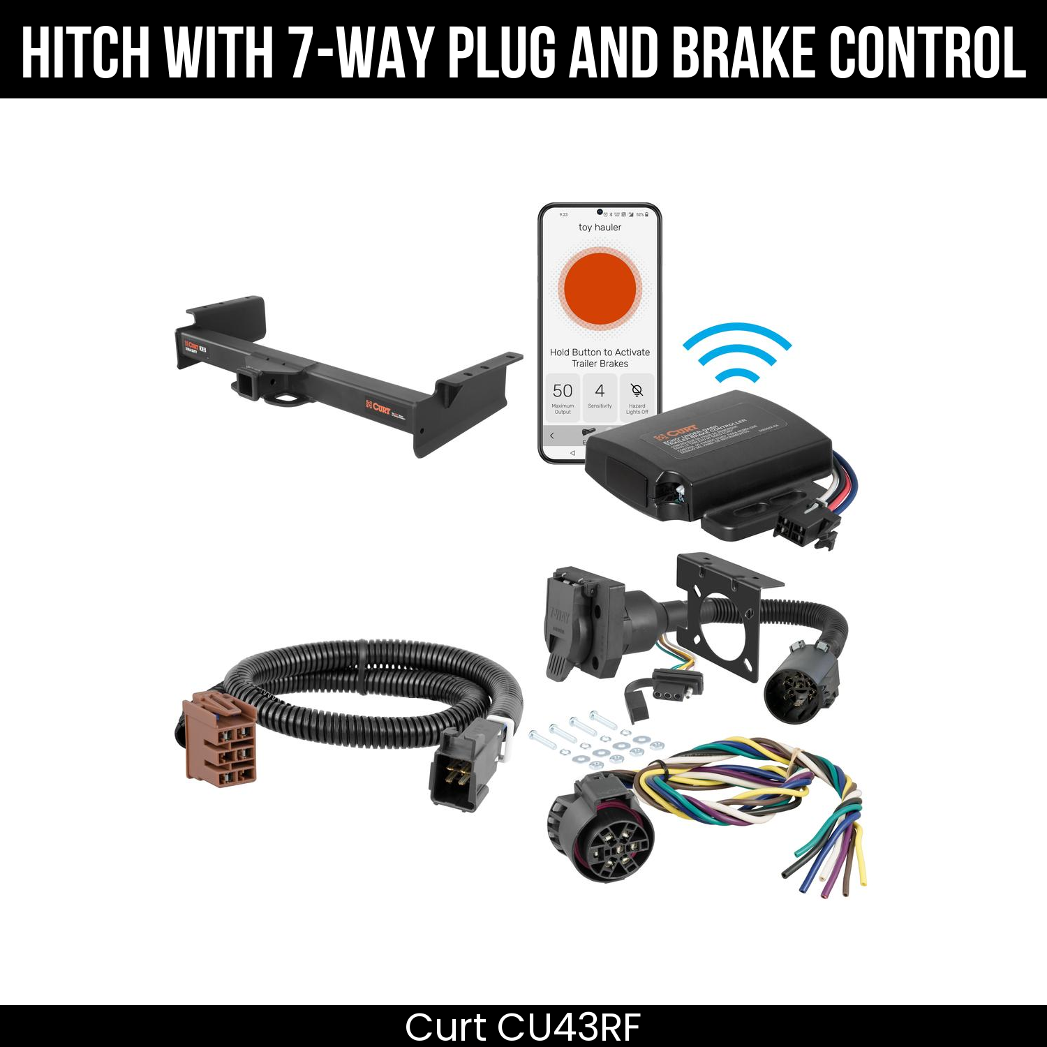 Trailer Hitch , 7-Way , Echo Under-Dash Brake Control