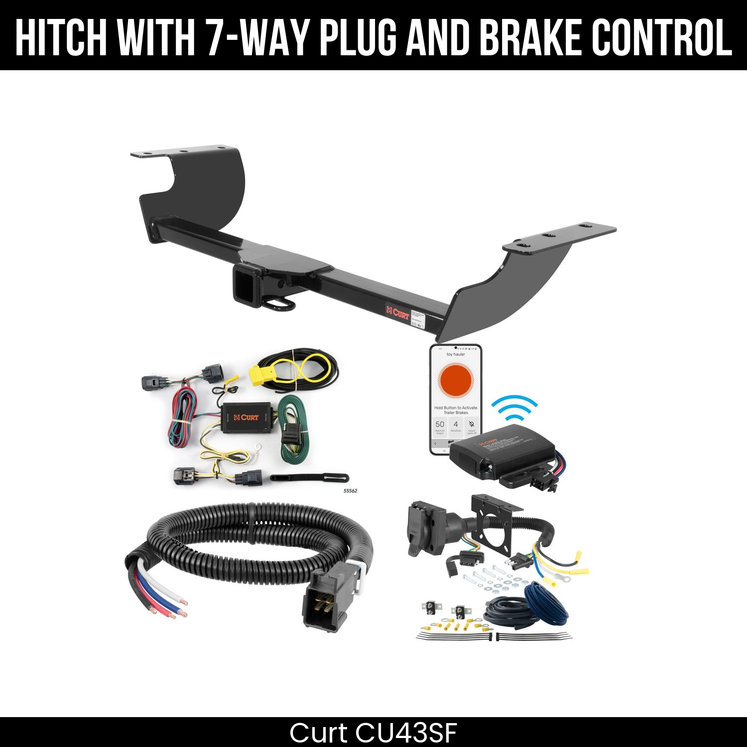 Trailer Hitch , 7-Way , Echo Under-Dash Brake Control