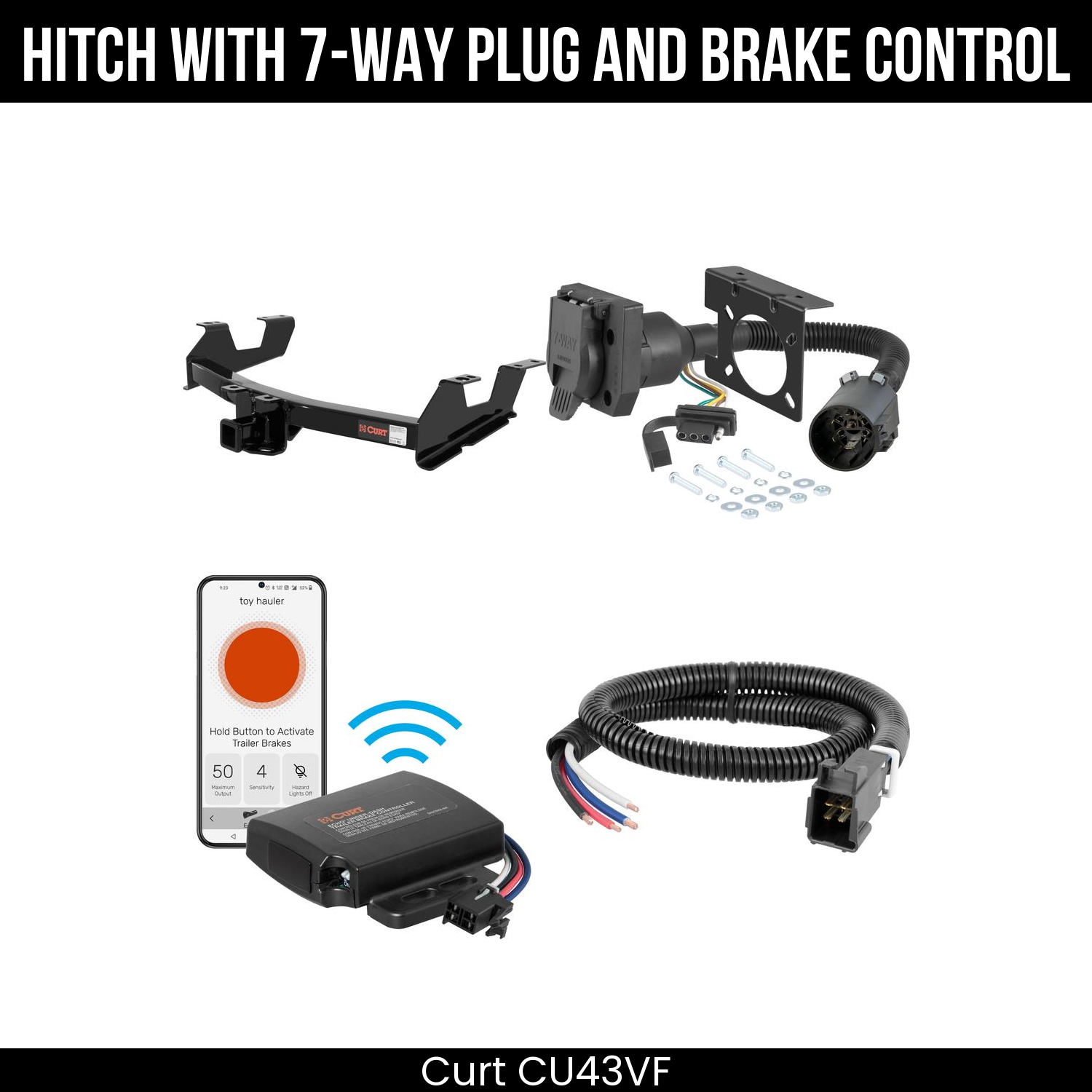 Trailer Hitch , 7-Way , Echo Under-Dash Brake Control