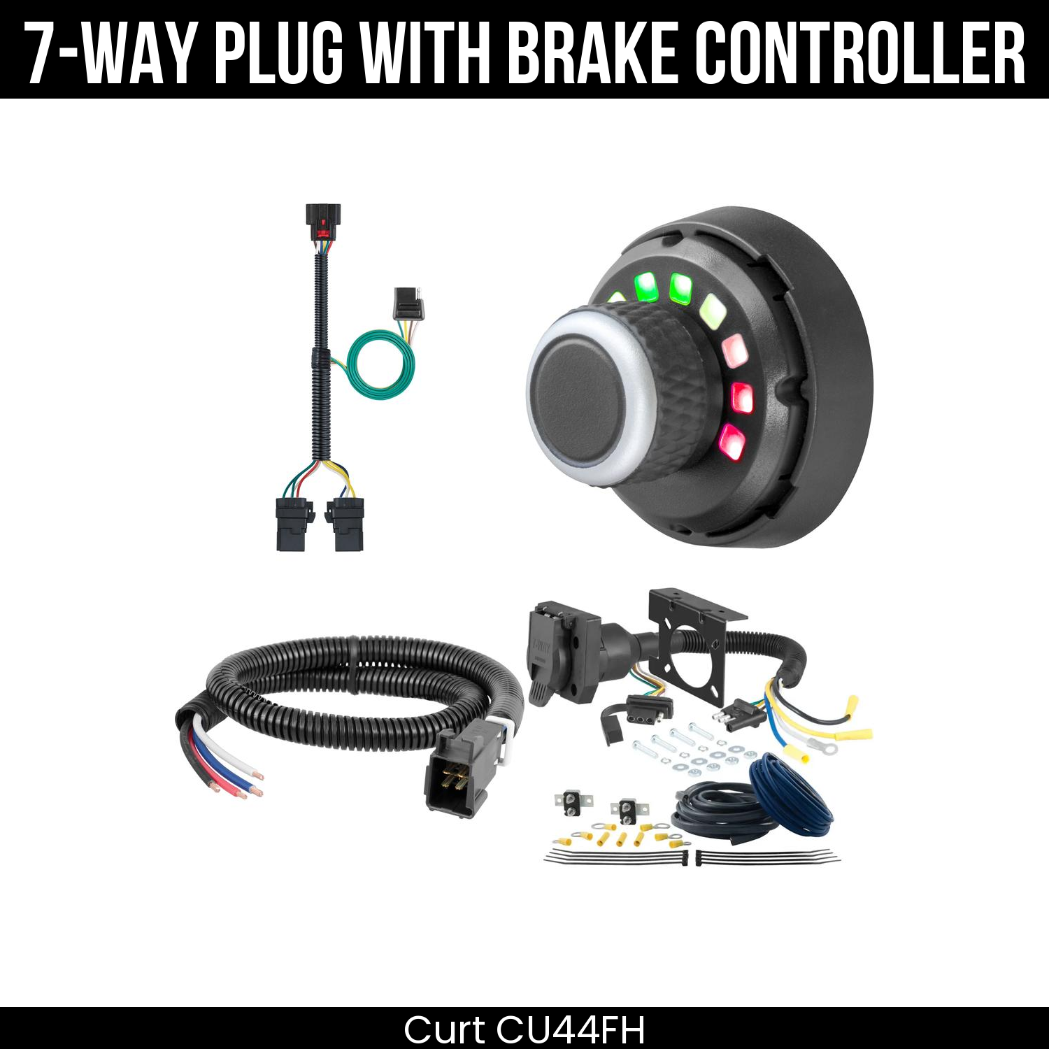 Trailer Wiring 7-Way Plug w/ Bracket , Spectrum Brake Control