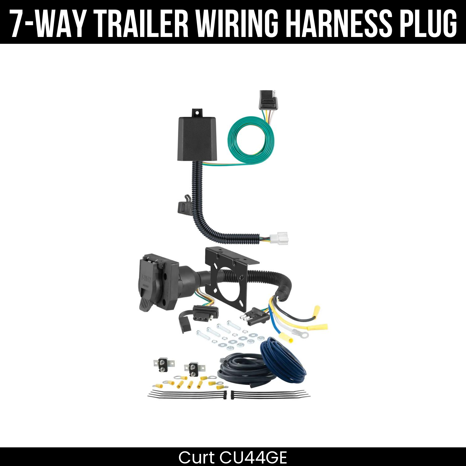 Trailer Wiring 7-Way Plug w/ Bracket