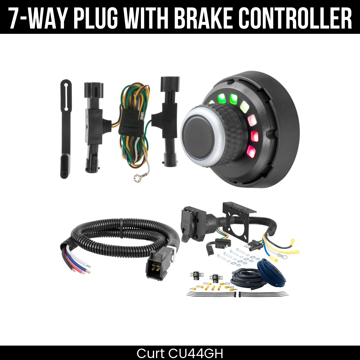 Trailer Wiring 7-Way Plug w/ Bracket , Spectrum Brake Control