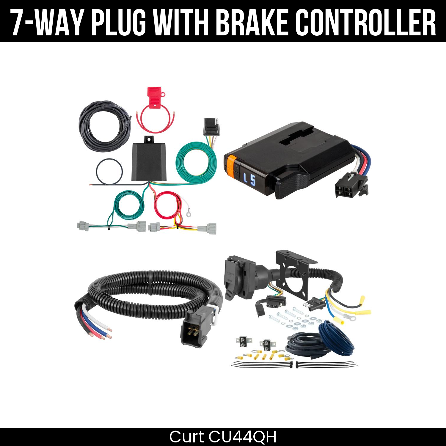 Trailer Wiring 7-Way Plug w/ Bracket , Discovery Next Brake Control