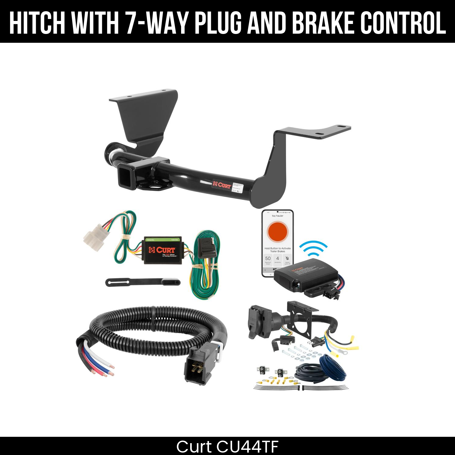 Trailer Hitch , 7-Way , Echo Under-Dash Brake Control
