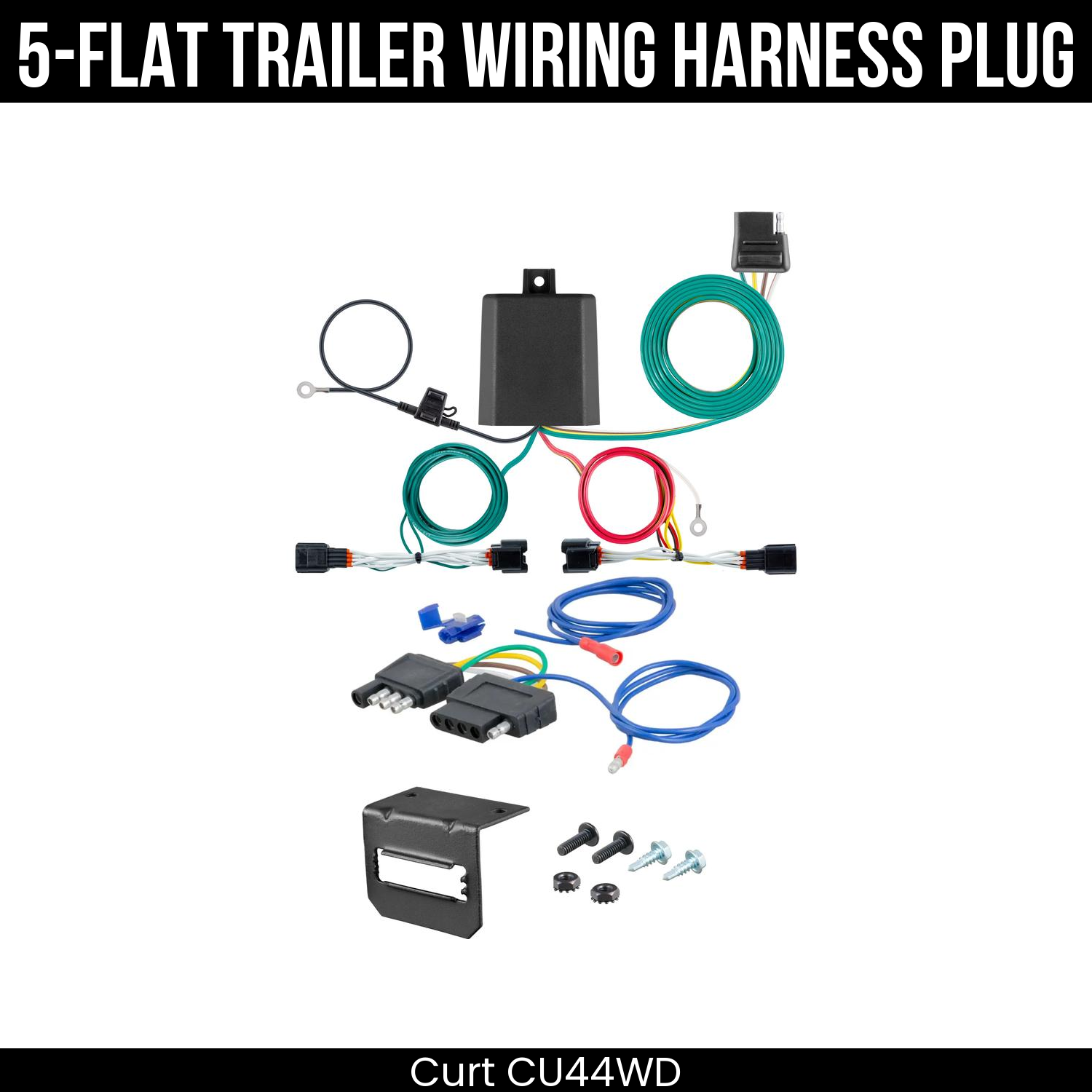 Trailer Wiring 5-Flat Plug w/ Bracket