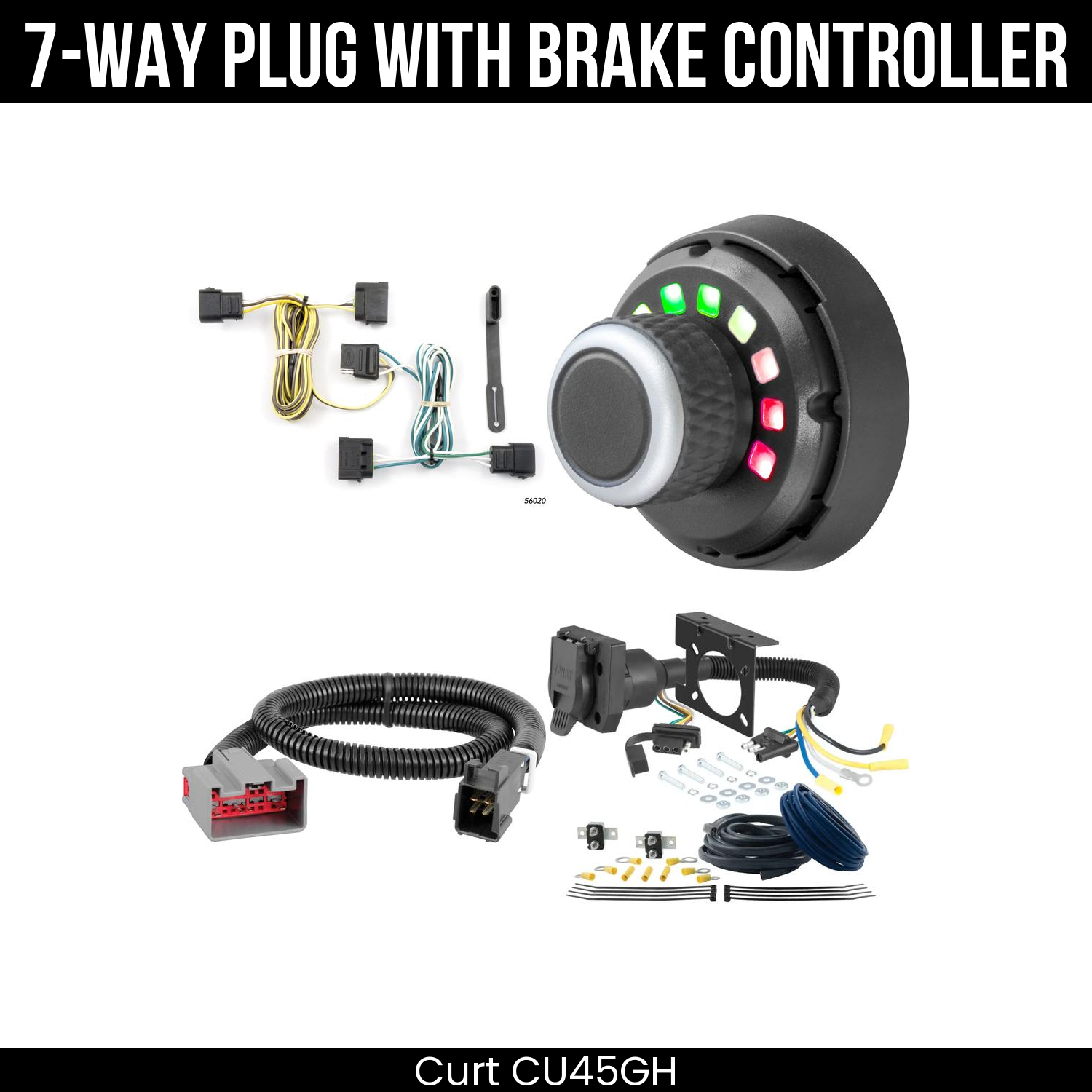 Trailer Wiring 7-Way Plug w/ Bracket , Spectrum Brake Control