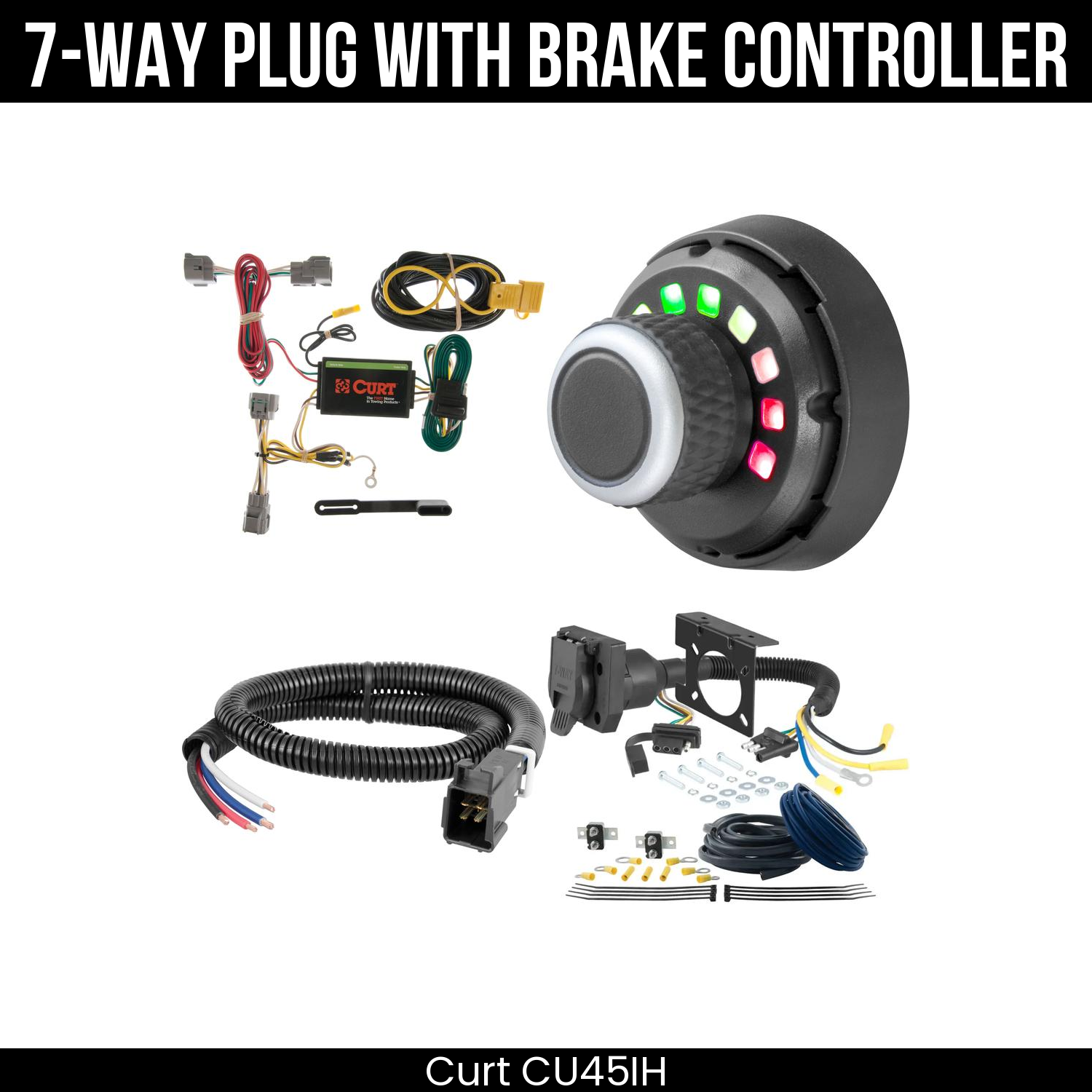 Trailer Wiring 7-Way Plug w/ Bracket , Spectrum Brake Control