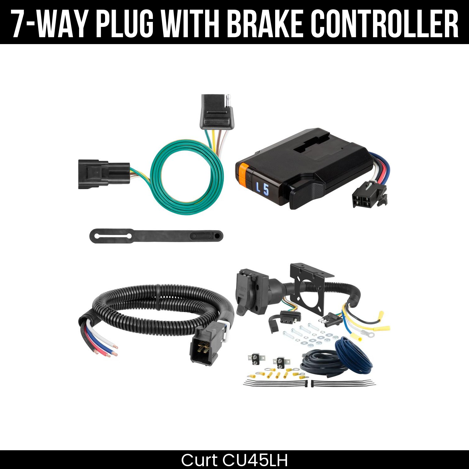 Trailer Wiring 7-Way Plug w/ Bracket , Discovery Next Brake Control