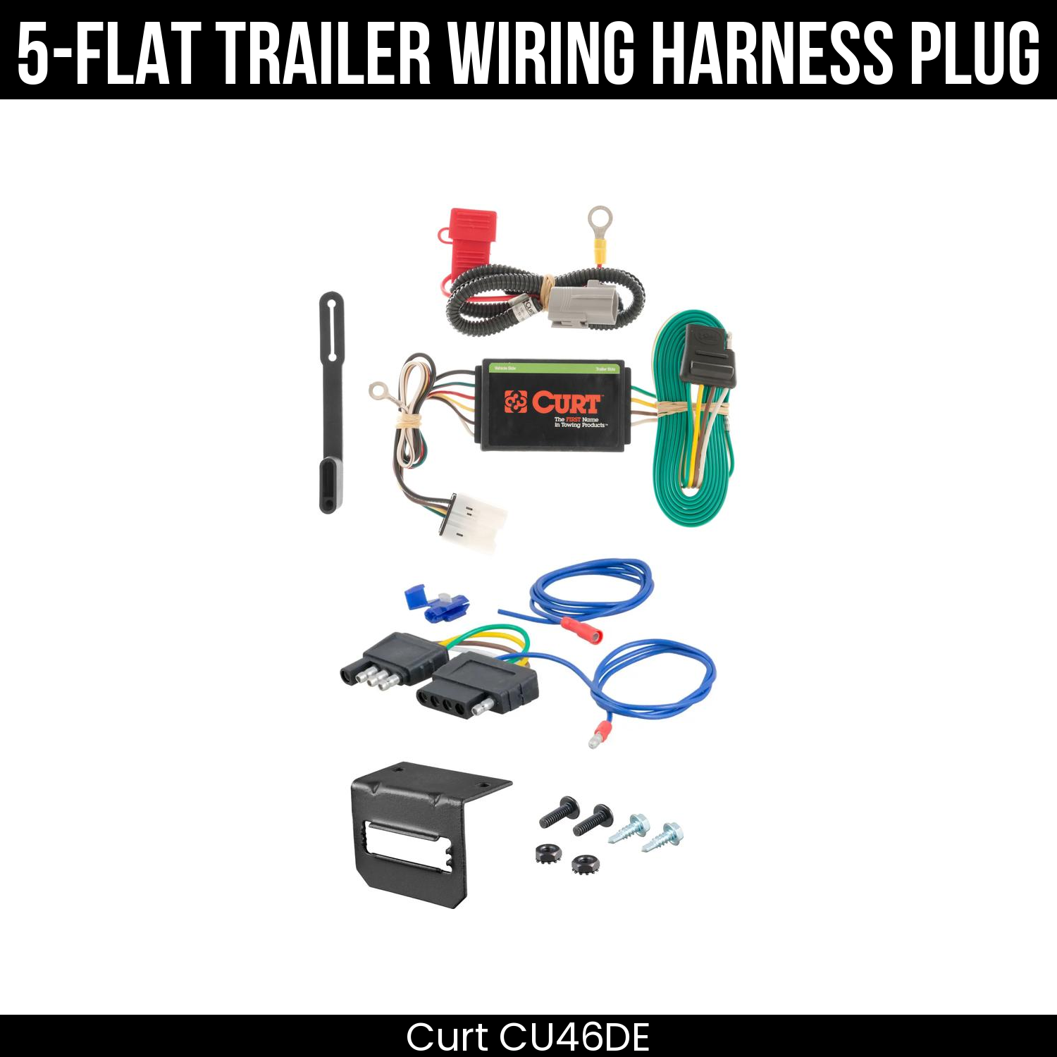 Trailer Wiring 5-Flat Plug w/ Bracket