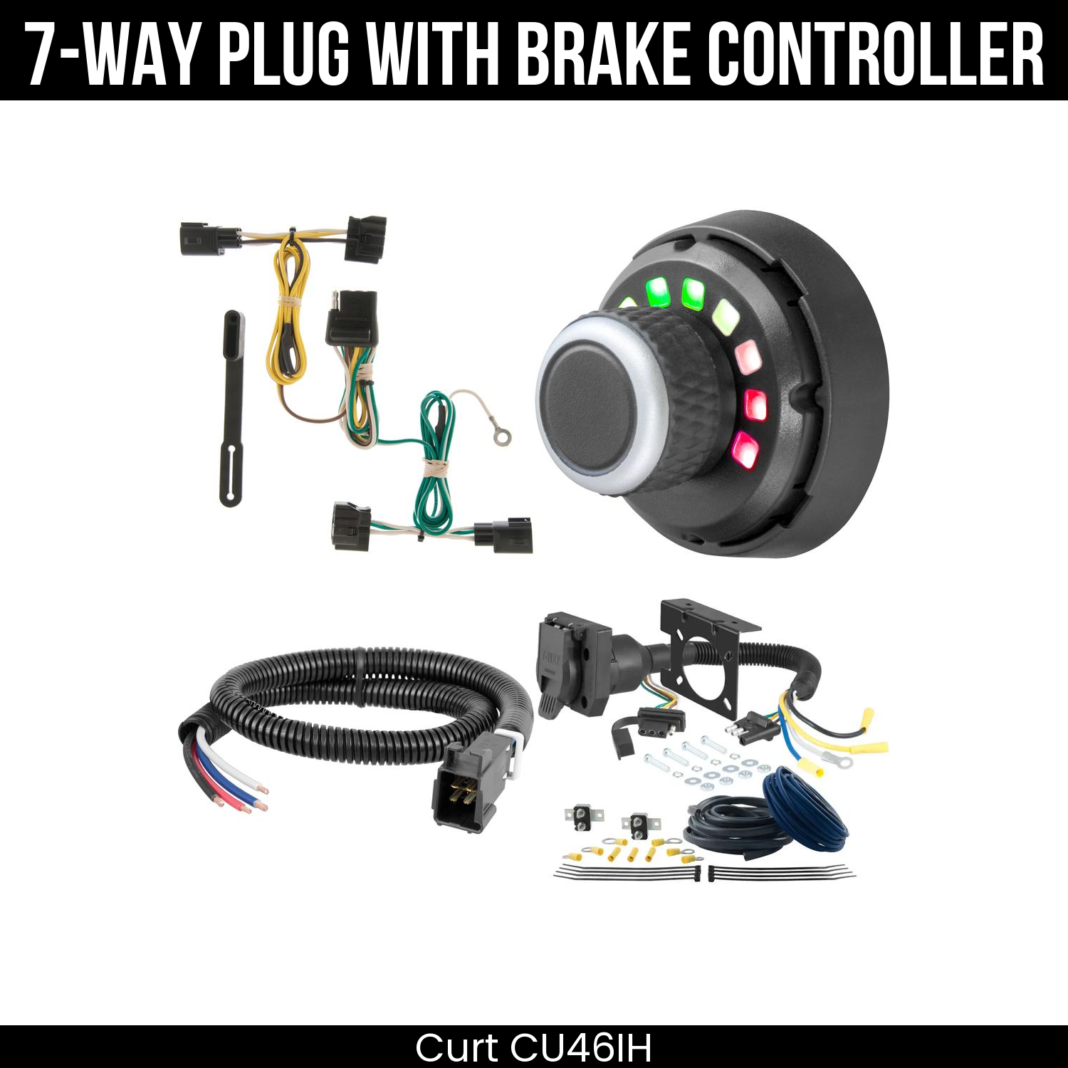 Trailer Wiring 7-Way Plug w/ Bracket , Spectrum Brake Control