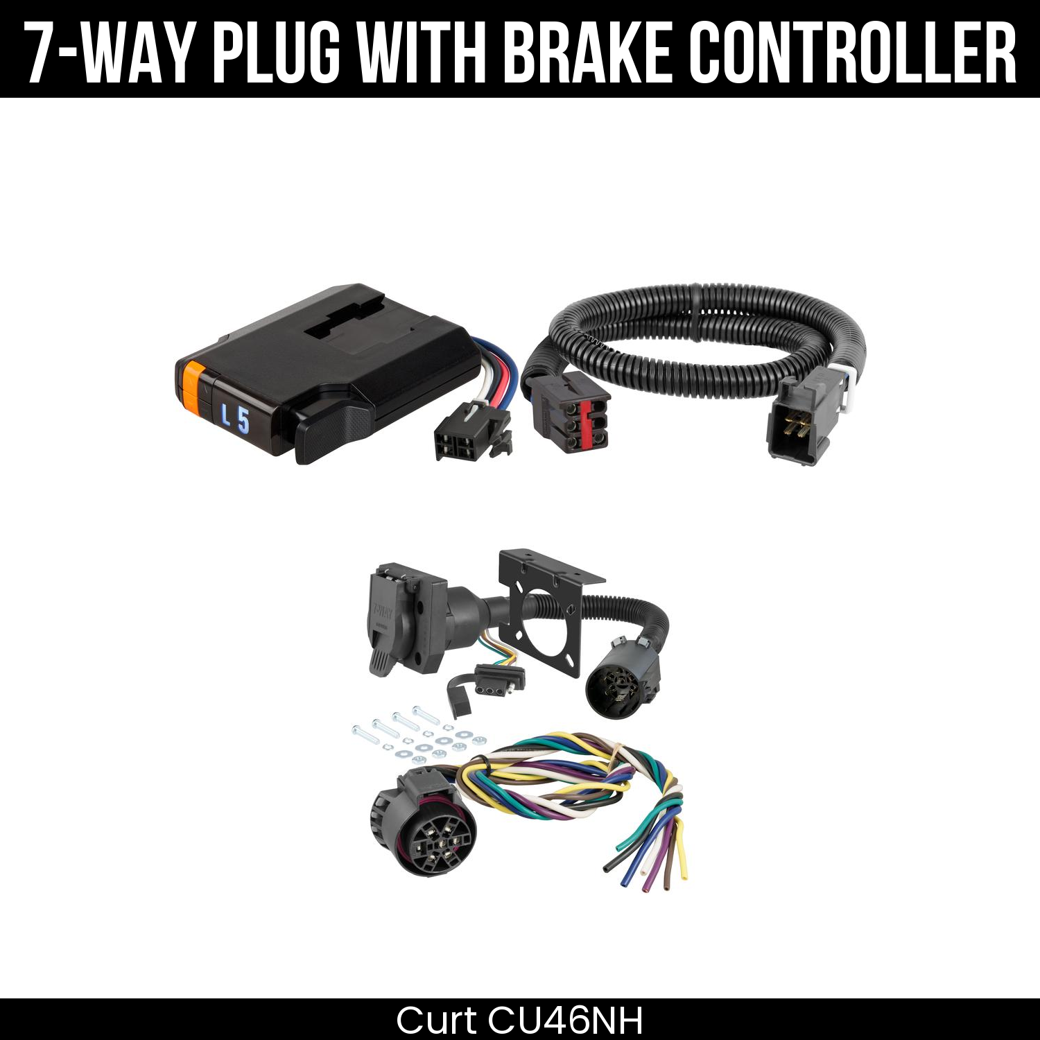 Trailer Wiring 7-Way Plug w/ Bracket , Discovery Next Brake Control