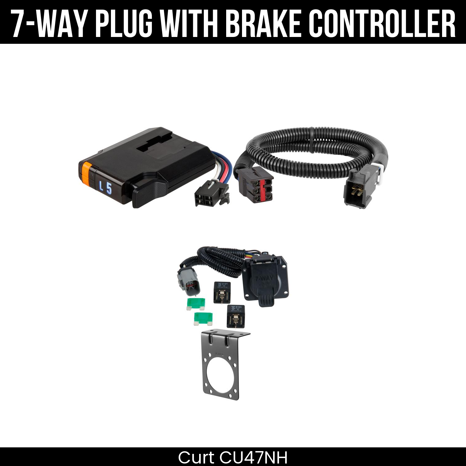Trailer Wiring 7-Way Plug w/ Bracket , Discovery Next Brake Control