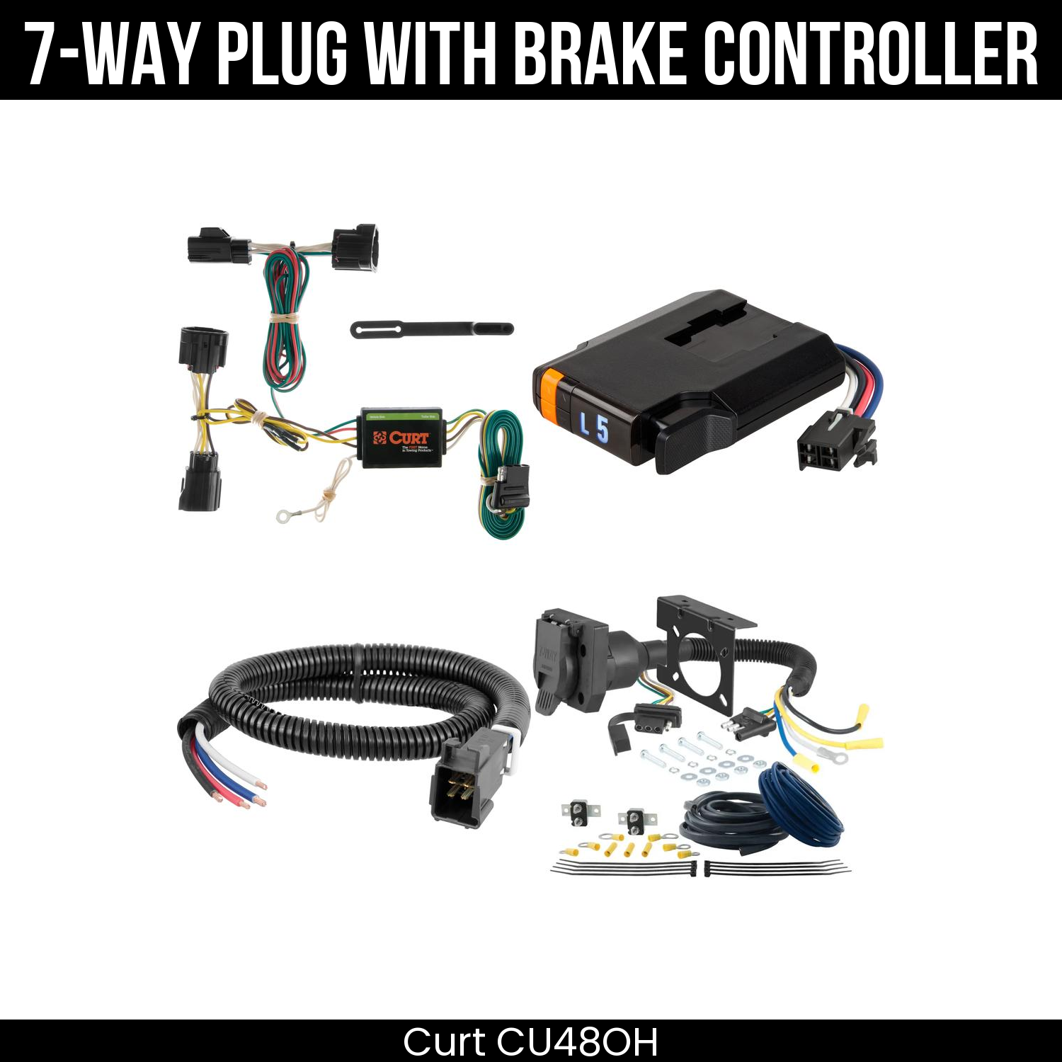 Trailer Wiring 7-Way Plug w/ Bracket , Discovery Next Brake Control