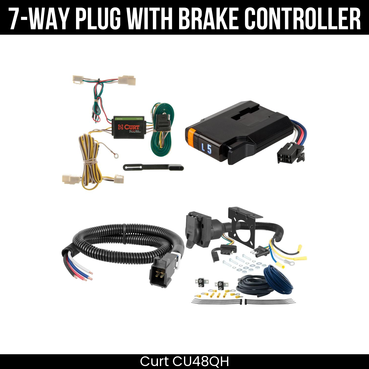 Trailer Wiring 7-Way Plug w/ Bracket , Discovery Next Brake Control