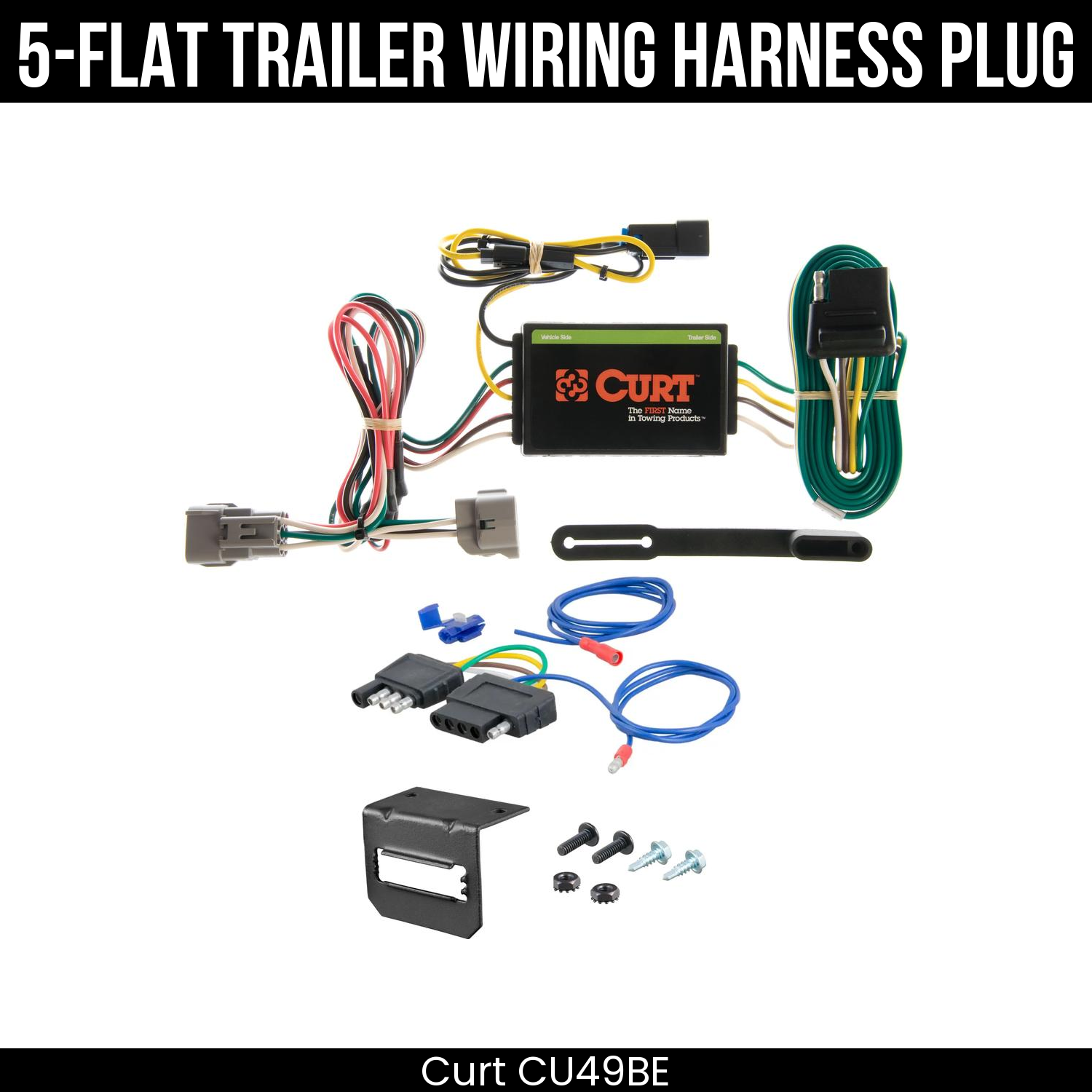Trailer Wiring 5-Flat Plug w/ Bracket