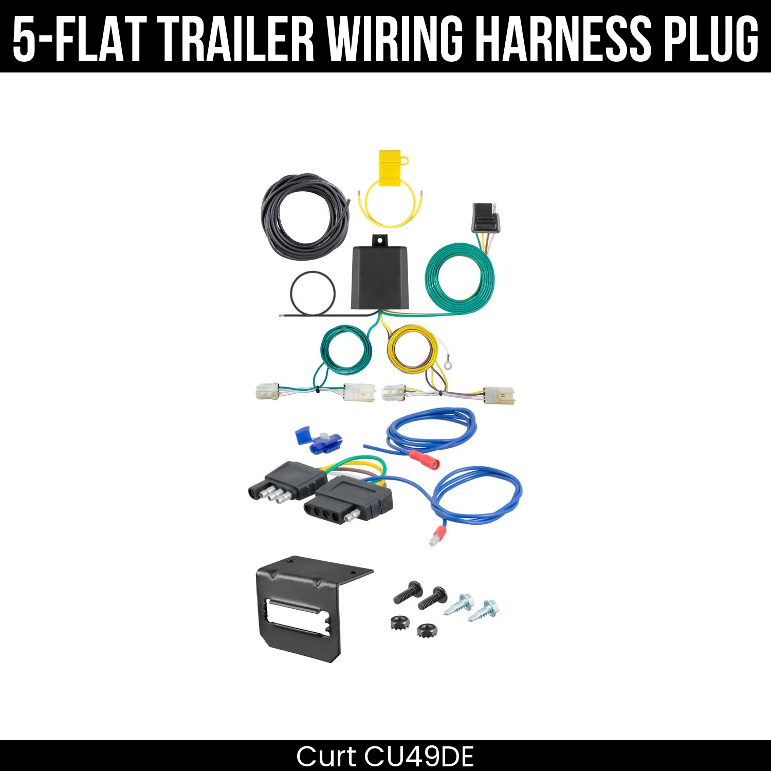 Trailer Wiring 5-Flat Plug w/ Bracket