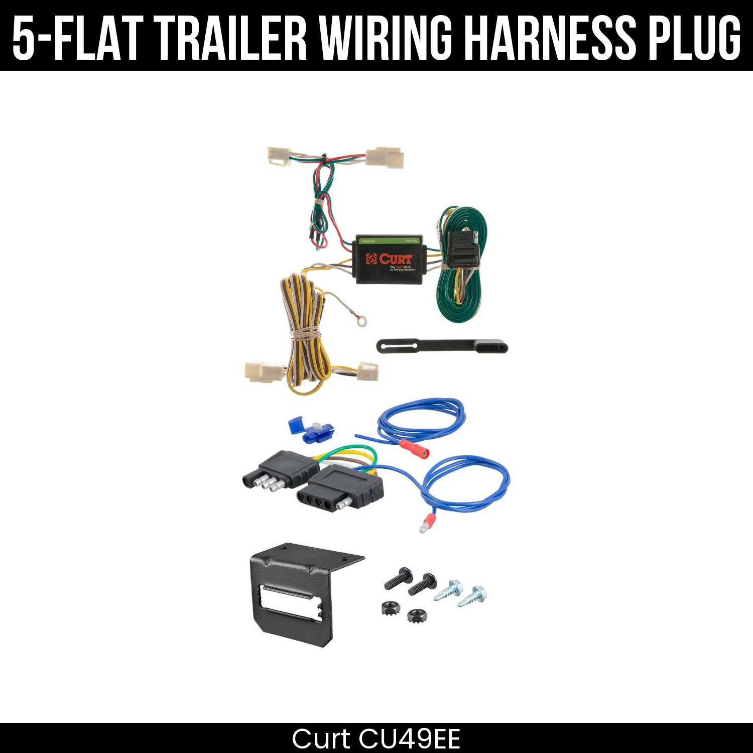 Trailer Wiring 5-Flat Plug w/ Bracket