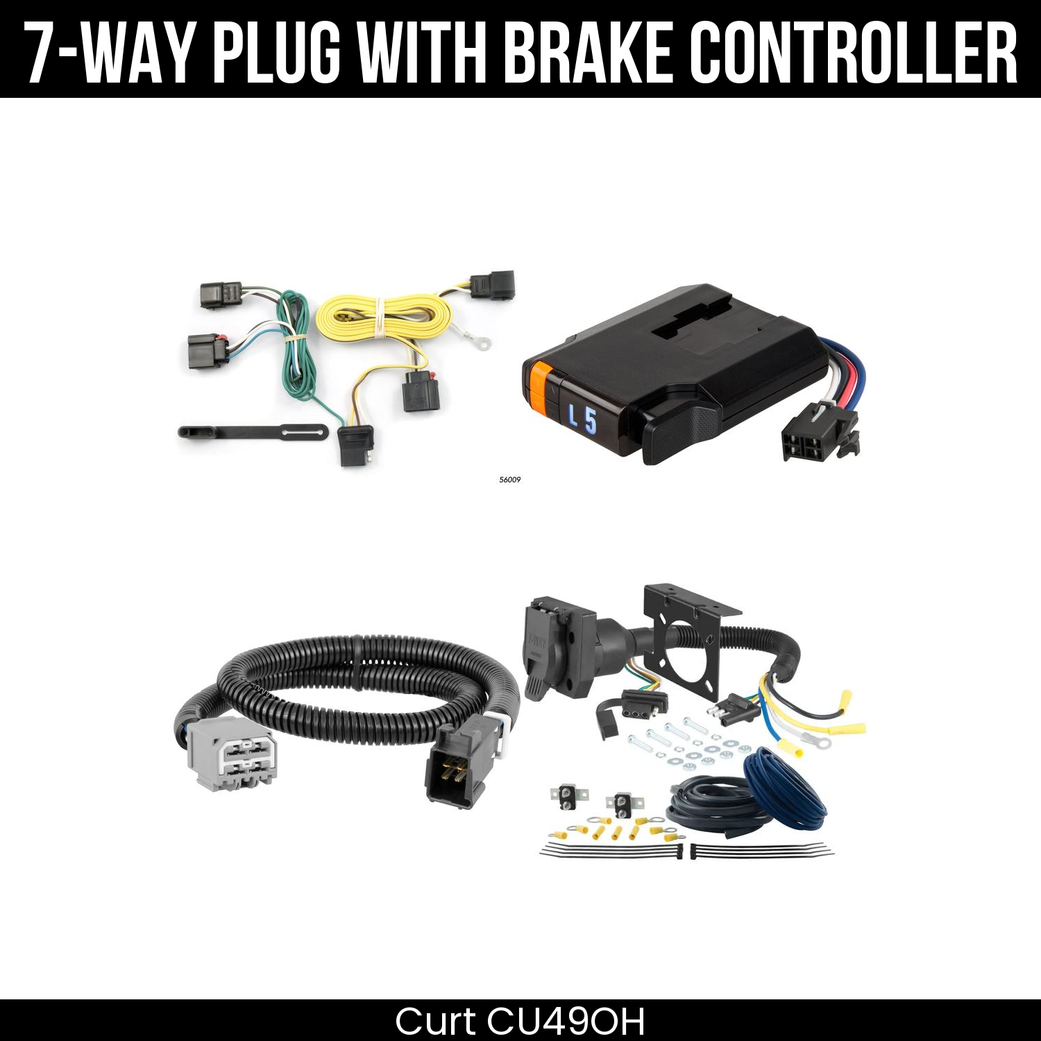Trailer Wiring 7-Way Plug w/ Bracket , Discovery Next Brake Control