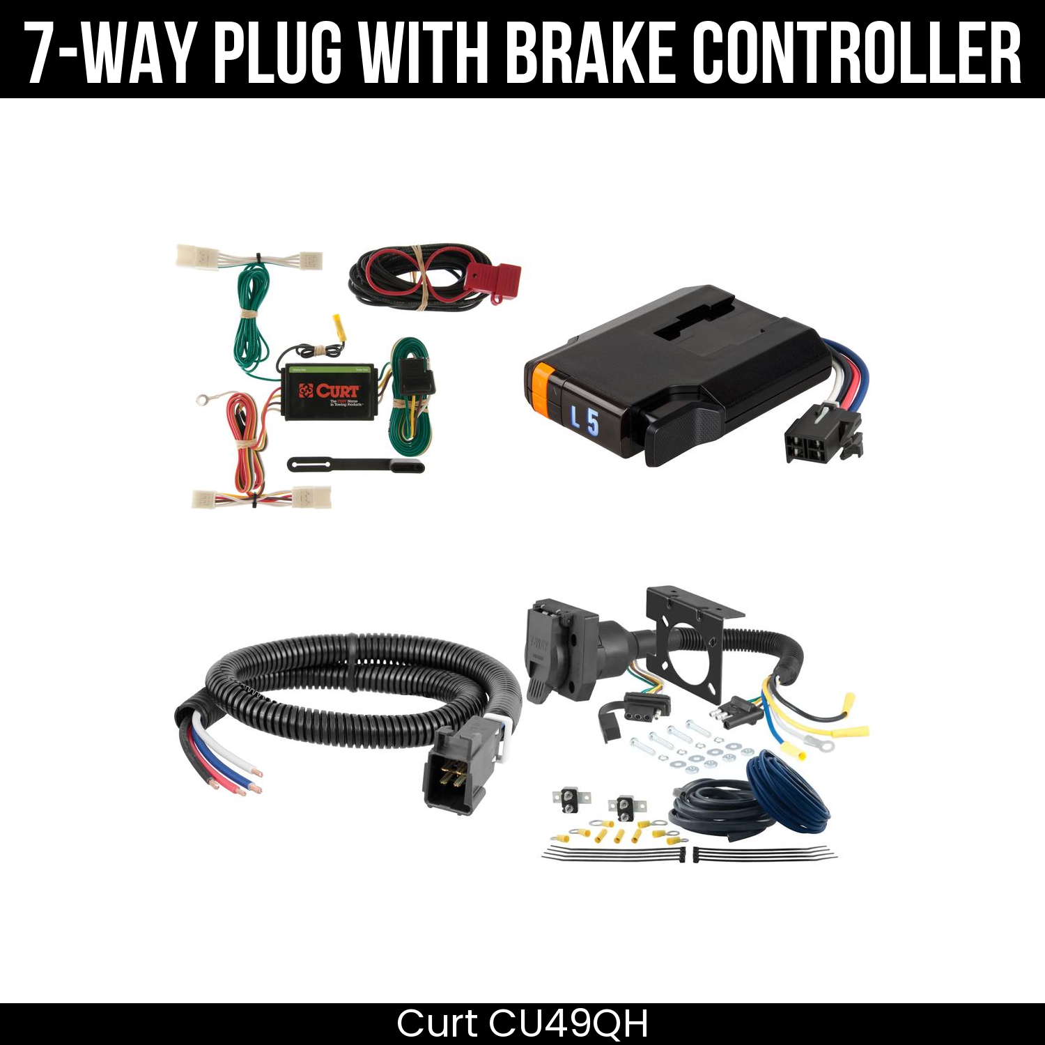 Trailer Wiring 7-Way Plug w/ Bracket , Discovery Next Brake Control