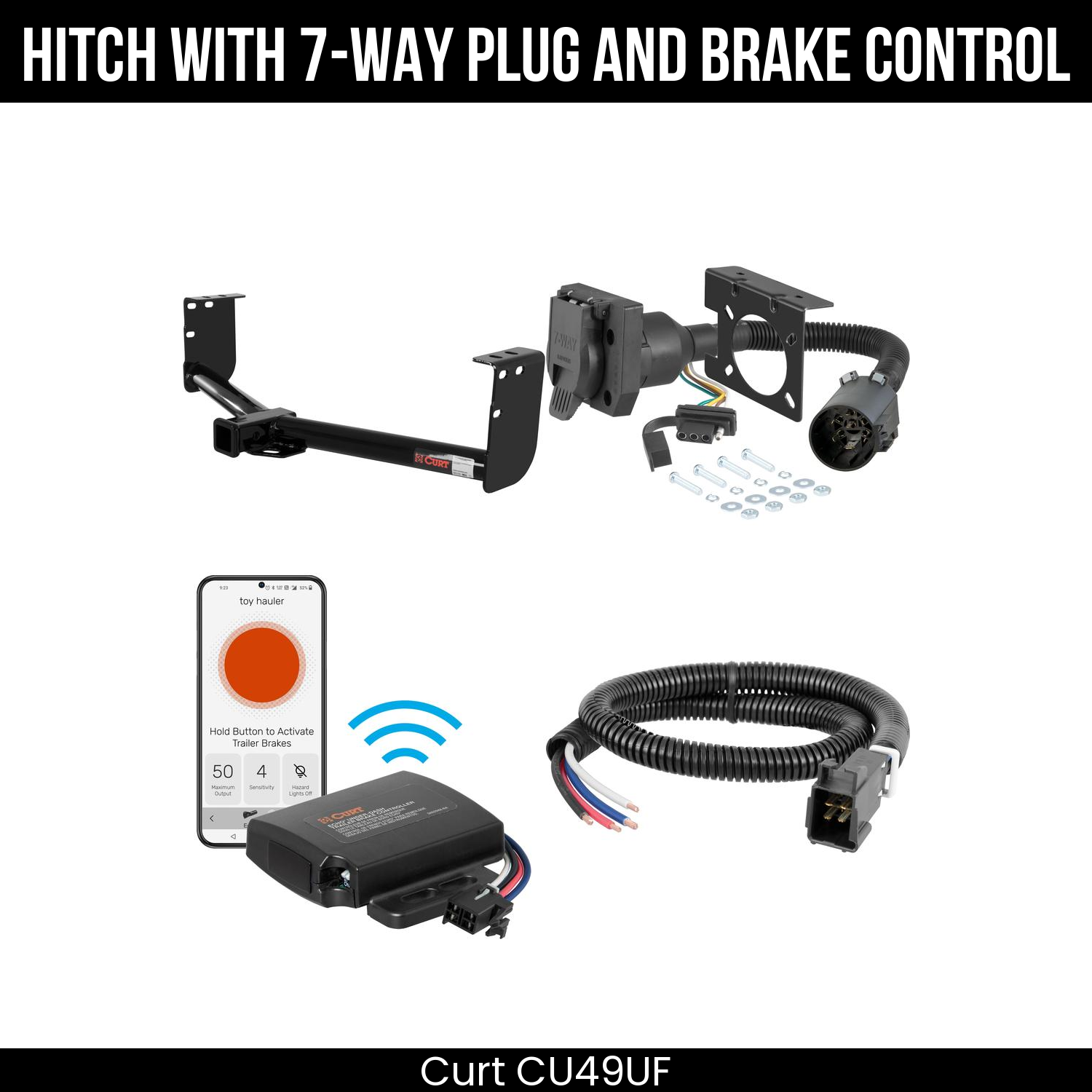 Trailer Hitch , 7-Way , Echo Under-Dash Brake Control