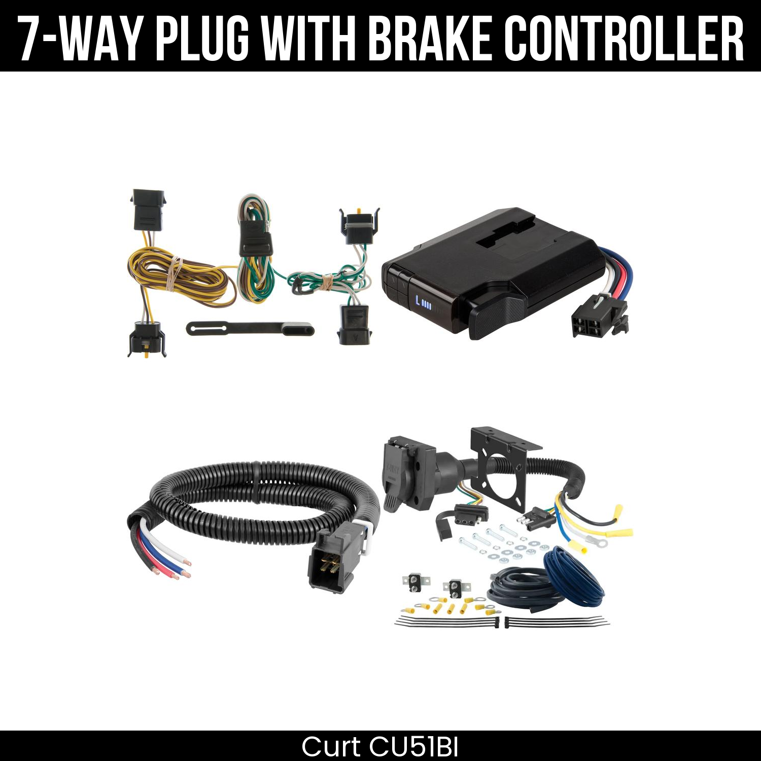Trailer Wiring 7-Way Plug w/ Bracket , Venturer Brake Control