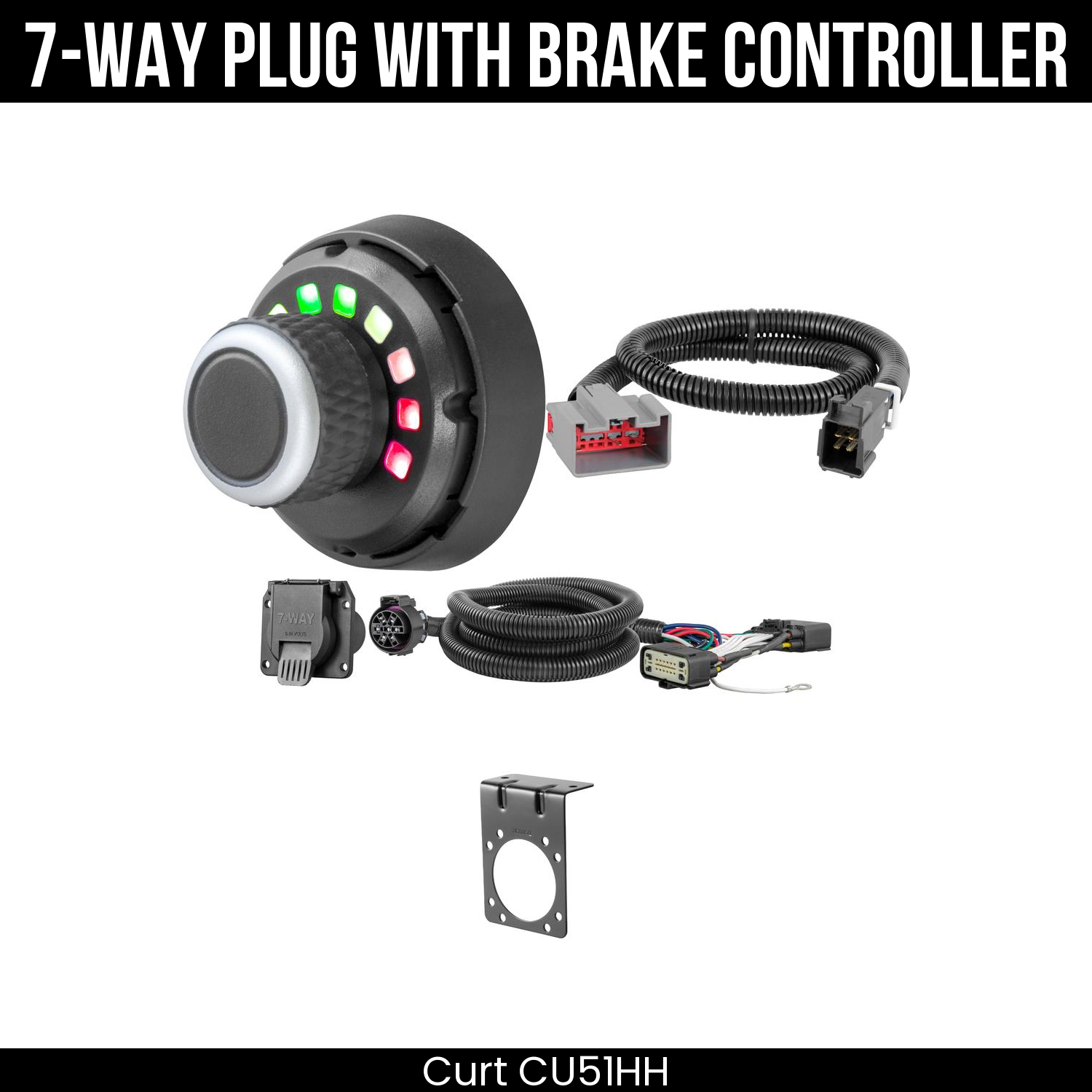 Trailer Wiring 7-Way Plug w/ Bracket , Spectrum Brake Control