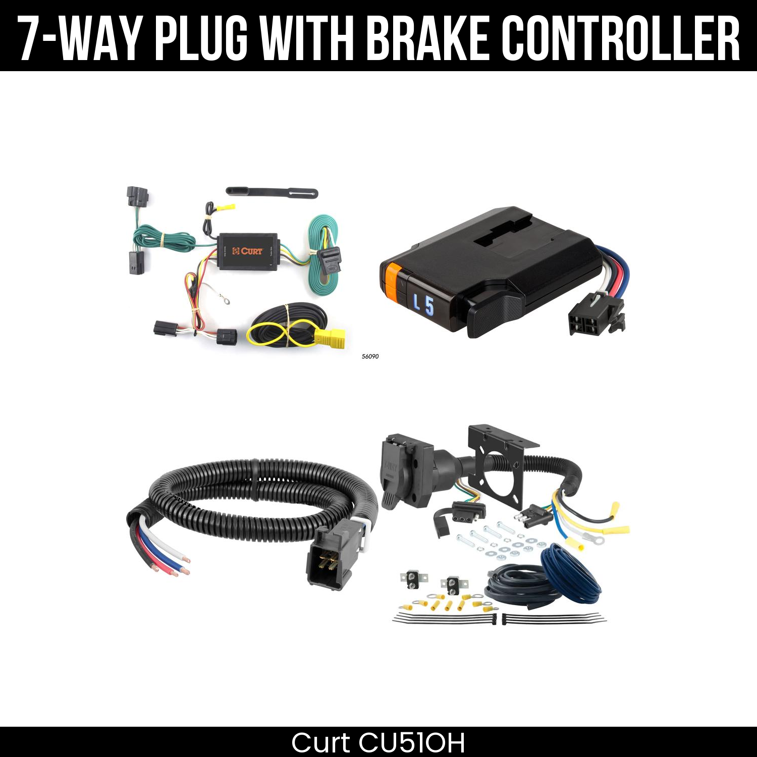 Trailer Wiring 7-Way Plug w/ Bracket , Discovery Next Brake Control